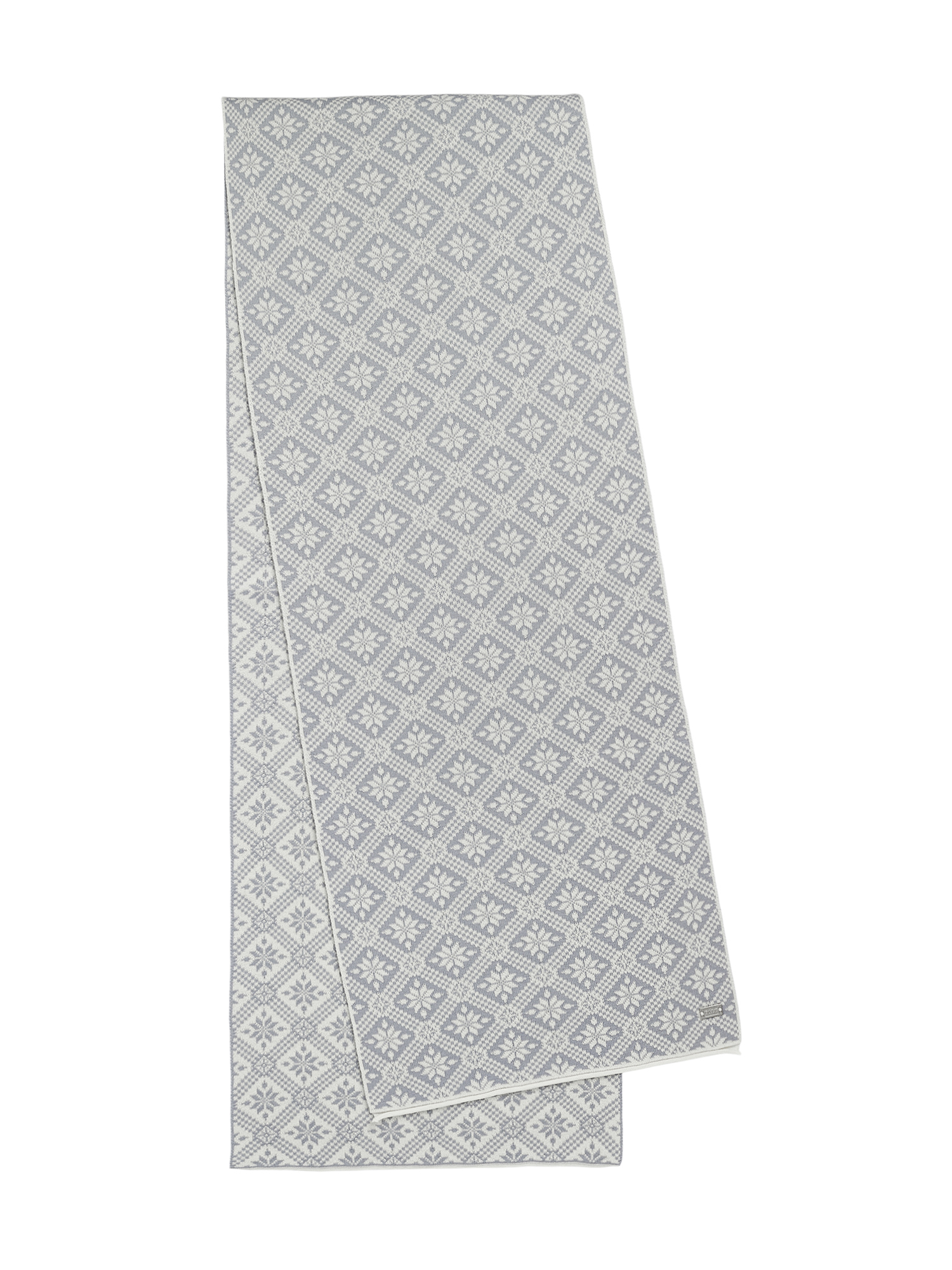 Christiania Women's Scarf - Merino Wool Offwhite Metalgrey