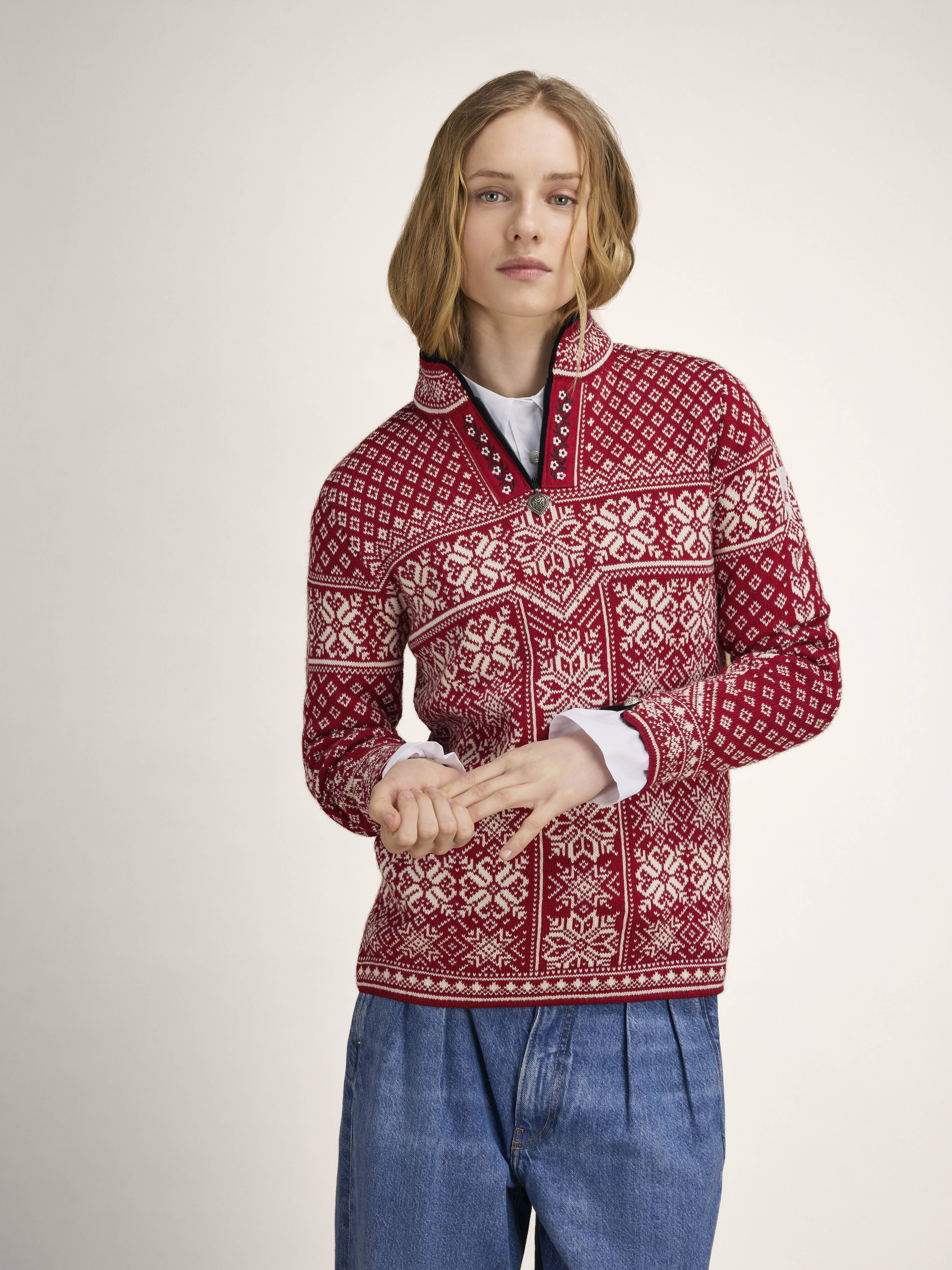 Peace Women’s Knit Sweater  Redrose Offwhite