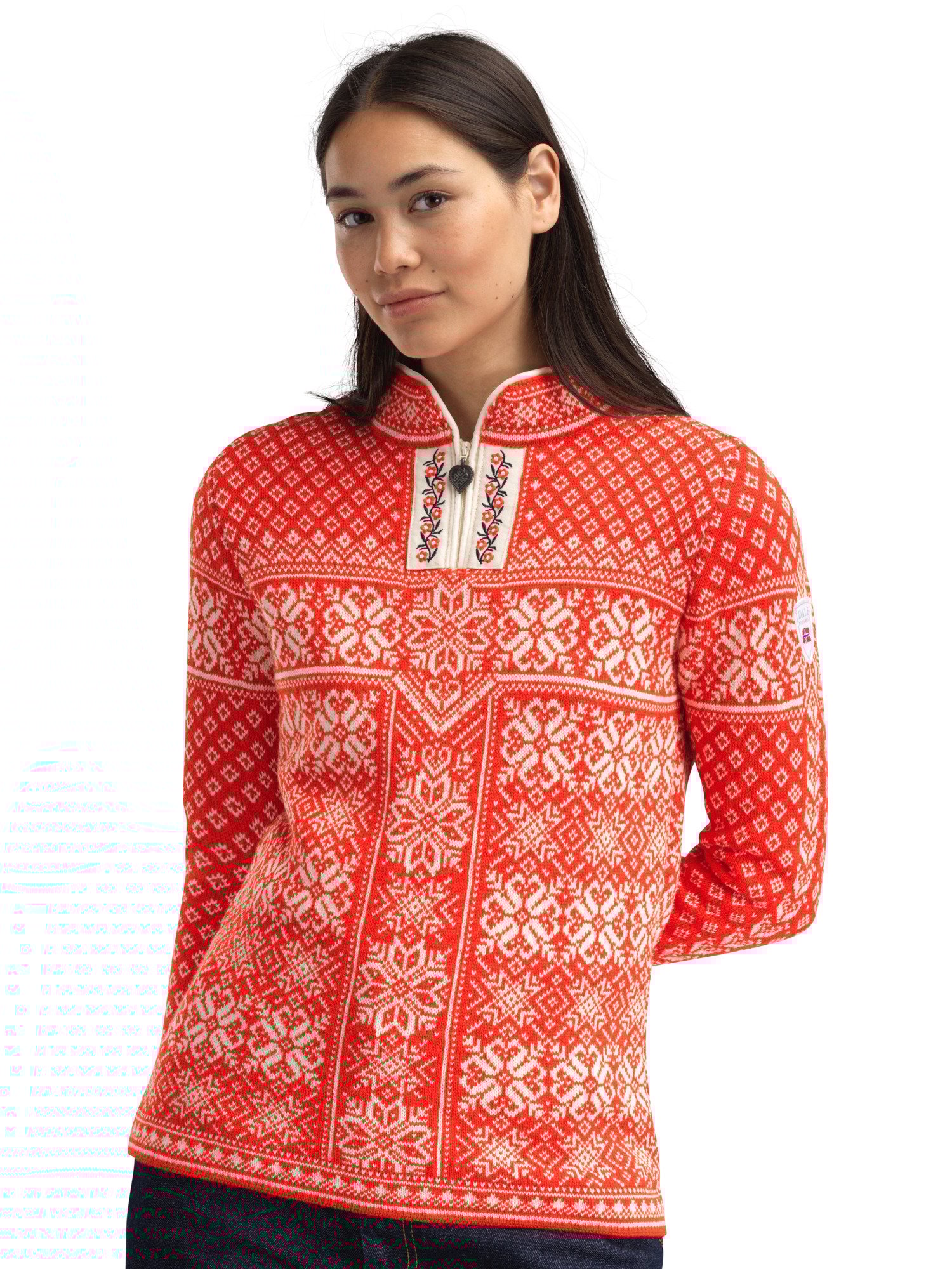 Peace Women’s Knit Sweater  Roth Red Offwhite