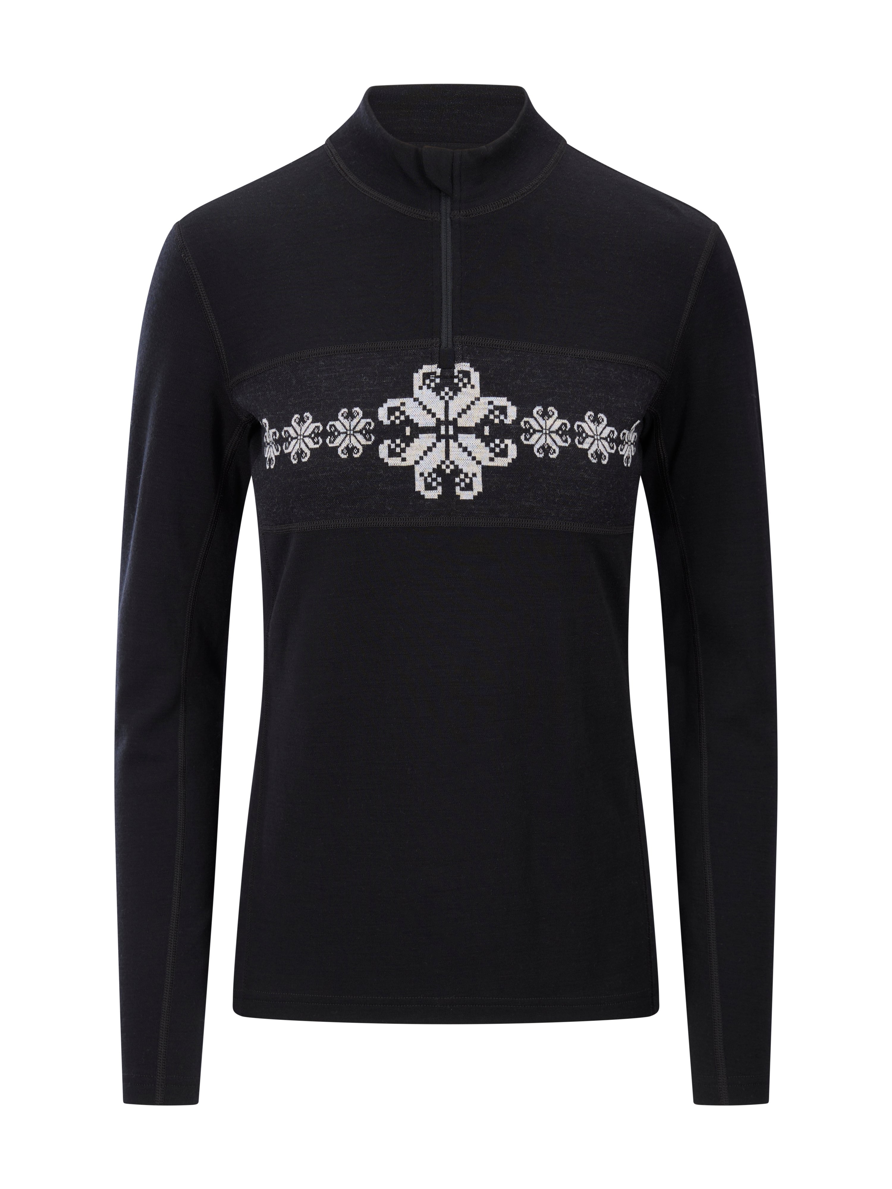 Falkeberg Women's Half Zip Baselayer Black Offwhite