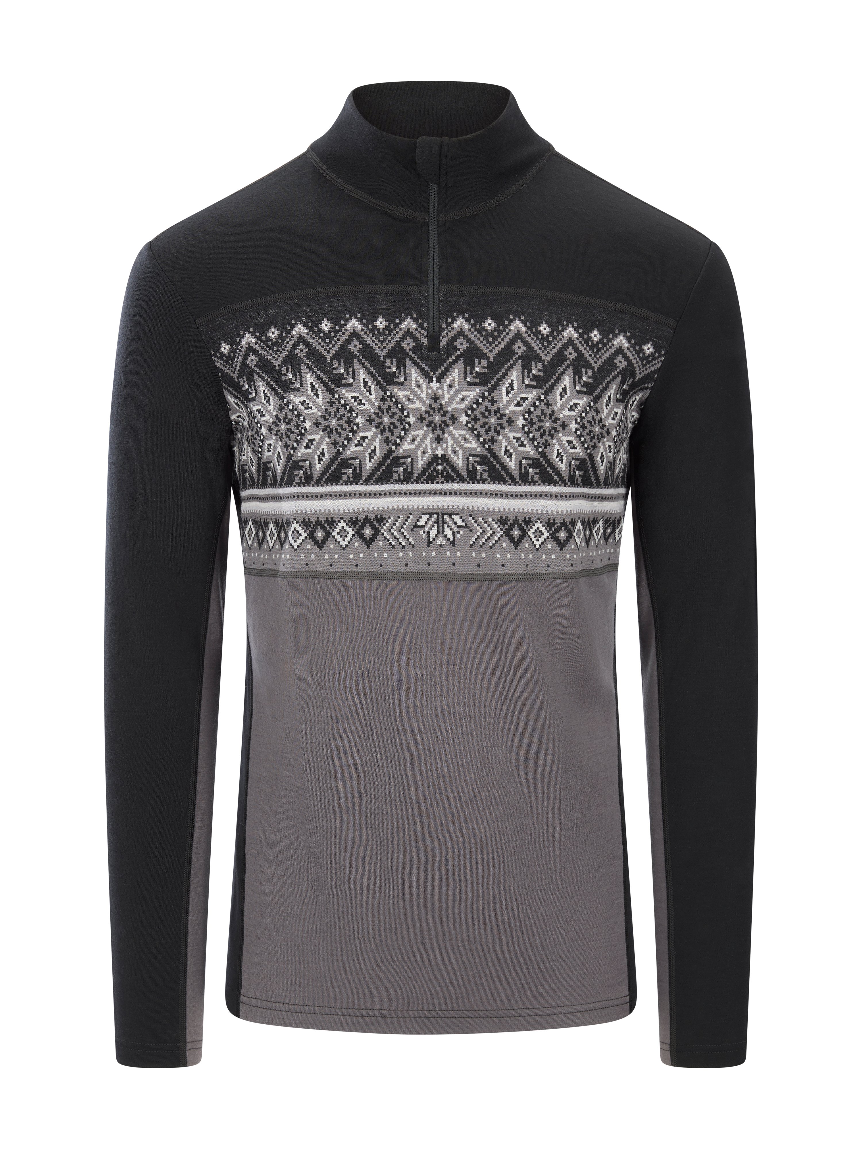 Vail Men's Half Zip Baselayer Black Dark Grey