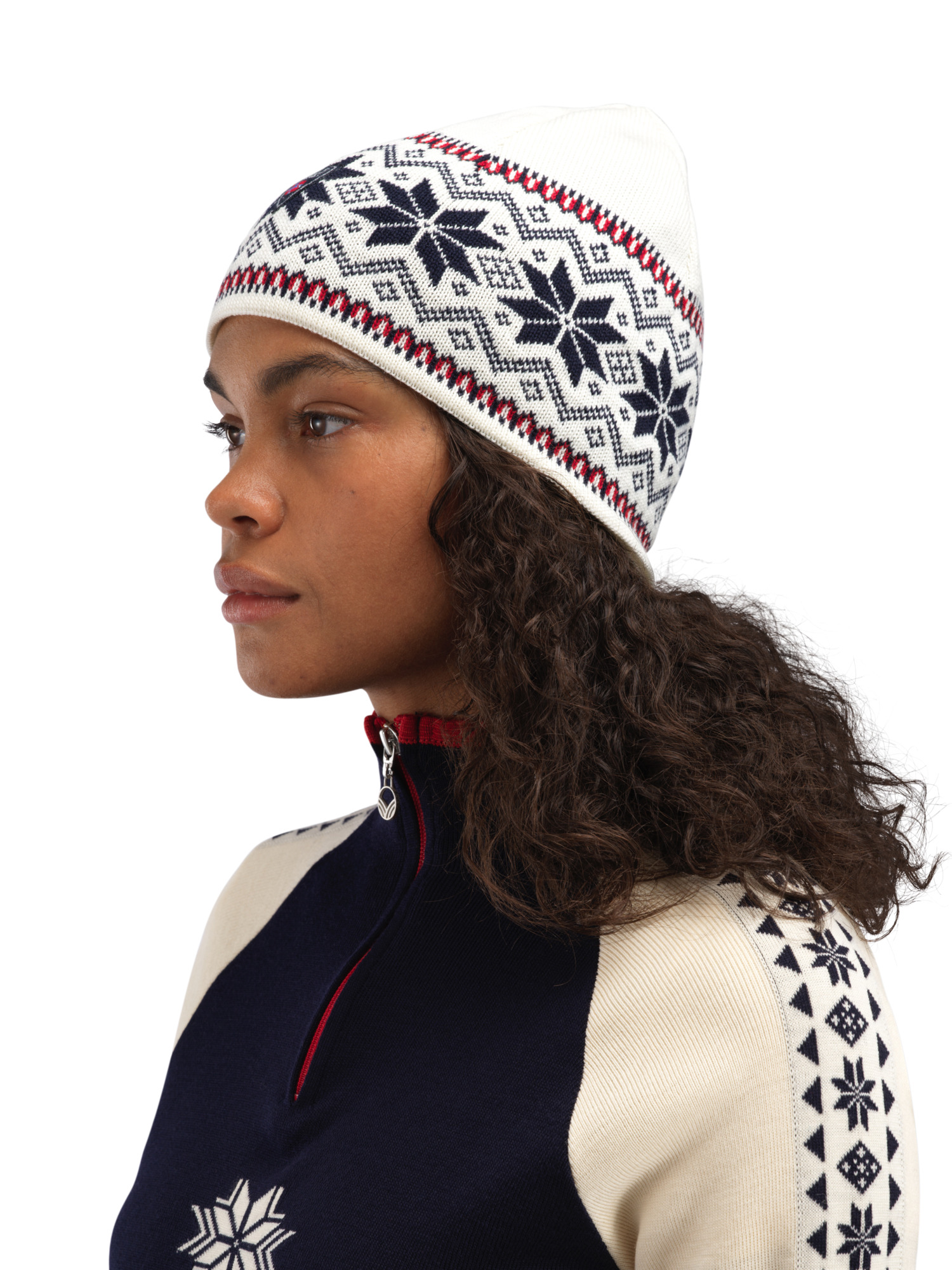 Garmisch Hat - Merino Wool Offwhite Navy Raspberry
