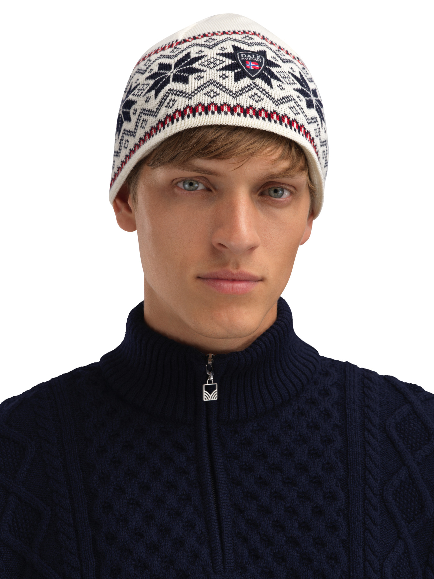 Garmisch Hat - Merino Wool Offwhite Navy Raspberry