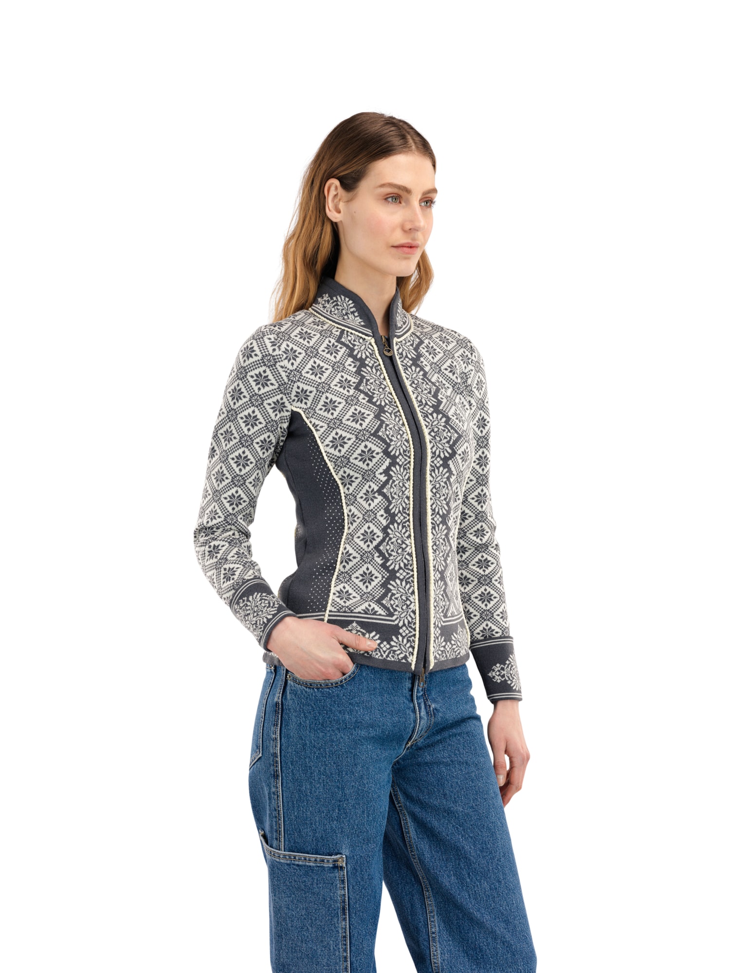 Christiania Jacket - Women - Grey/Offwhite - Dale of Norway - Dale of ...