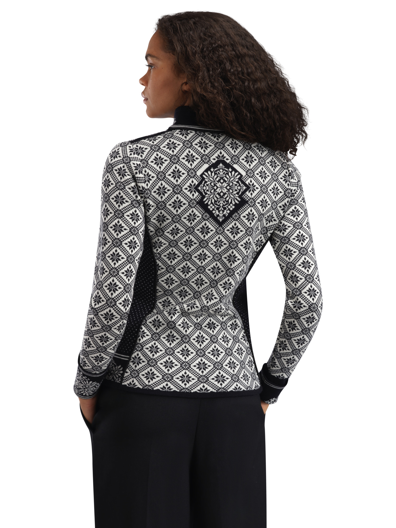 Christiania Women's Jacket - Merino Wool Black Offwhite