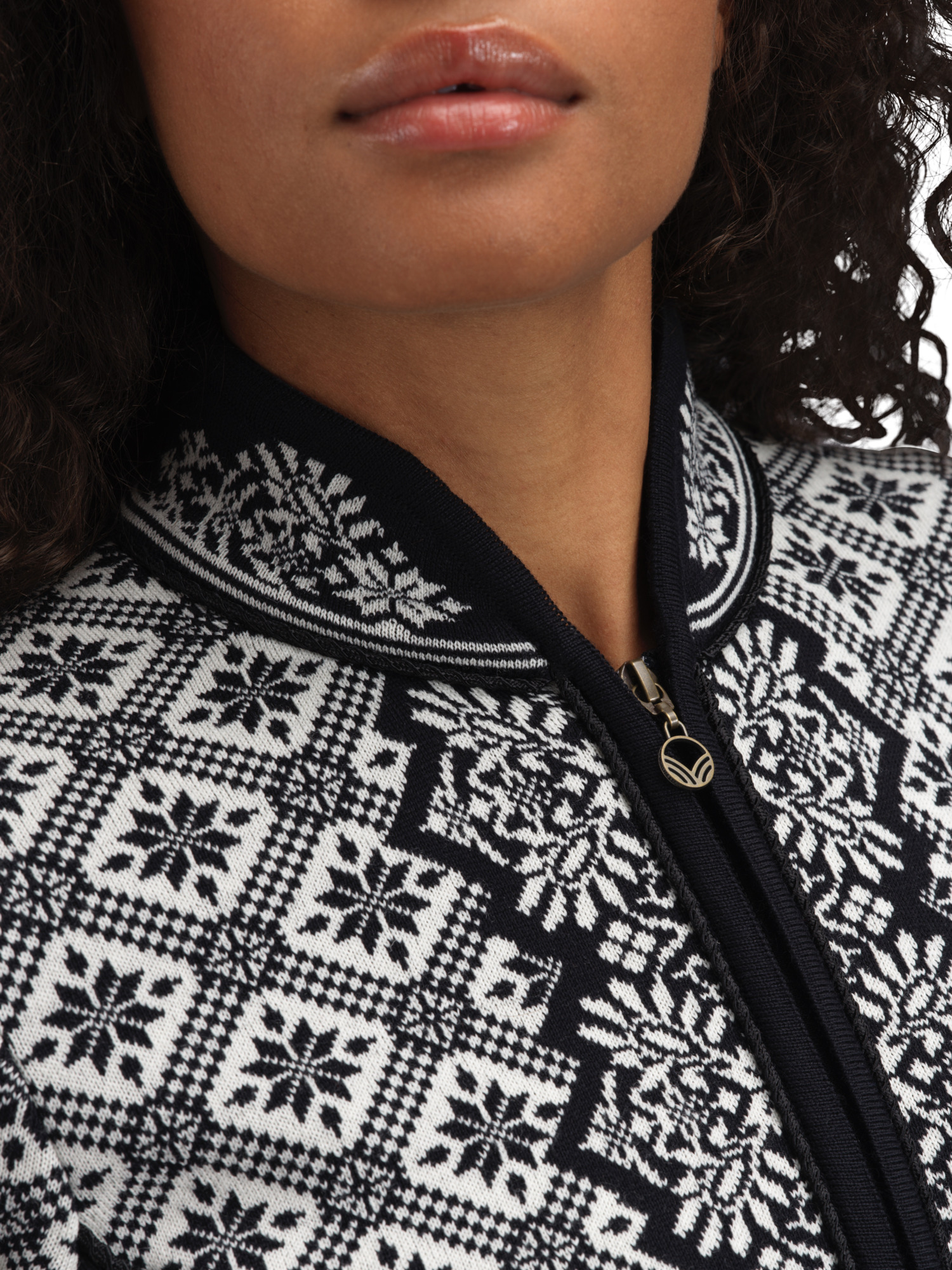 Christiania Women's Jacket - Merino Wool Black Offwhite