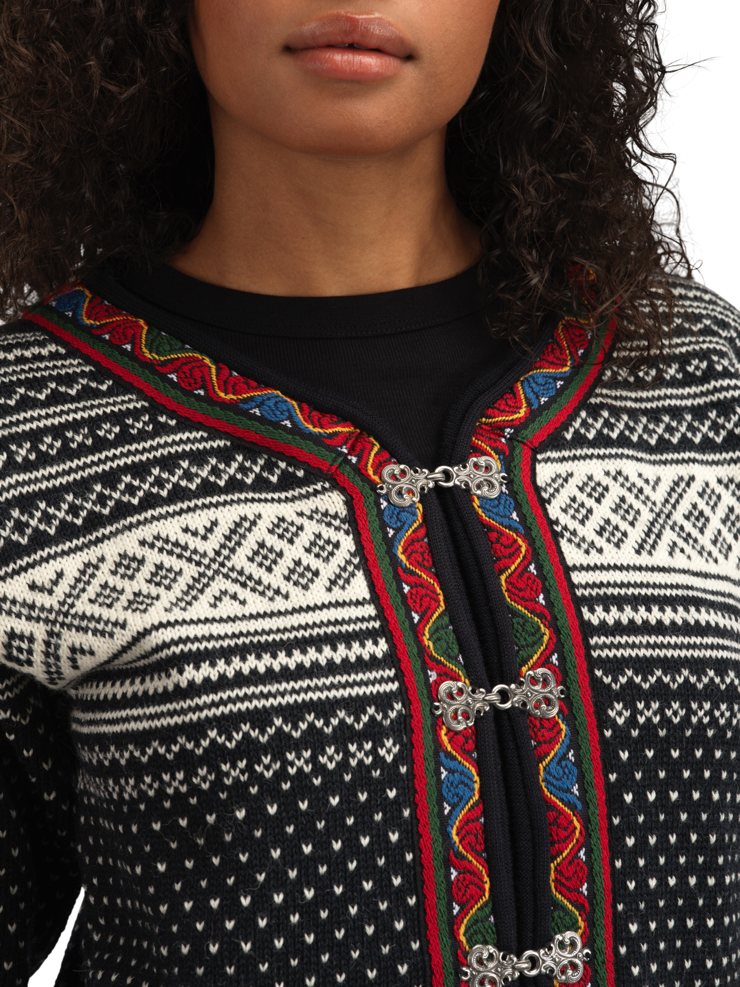 Setesdal Lusekofte Jacket - Norwegian Wool  Black Offwhite