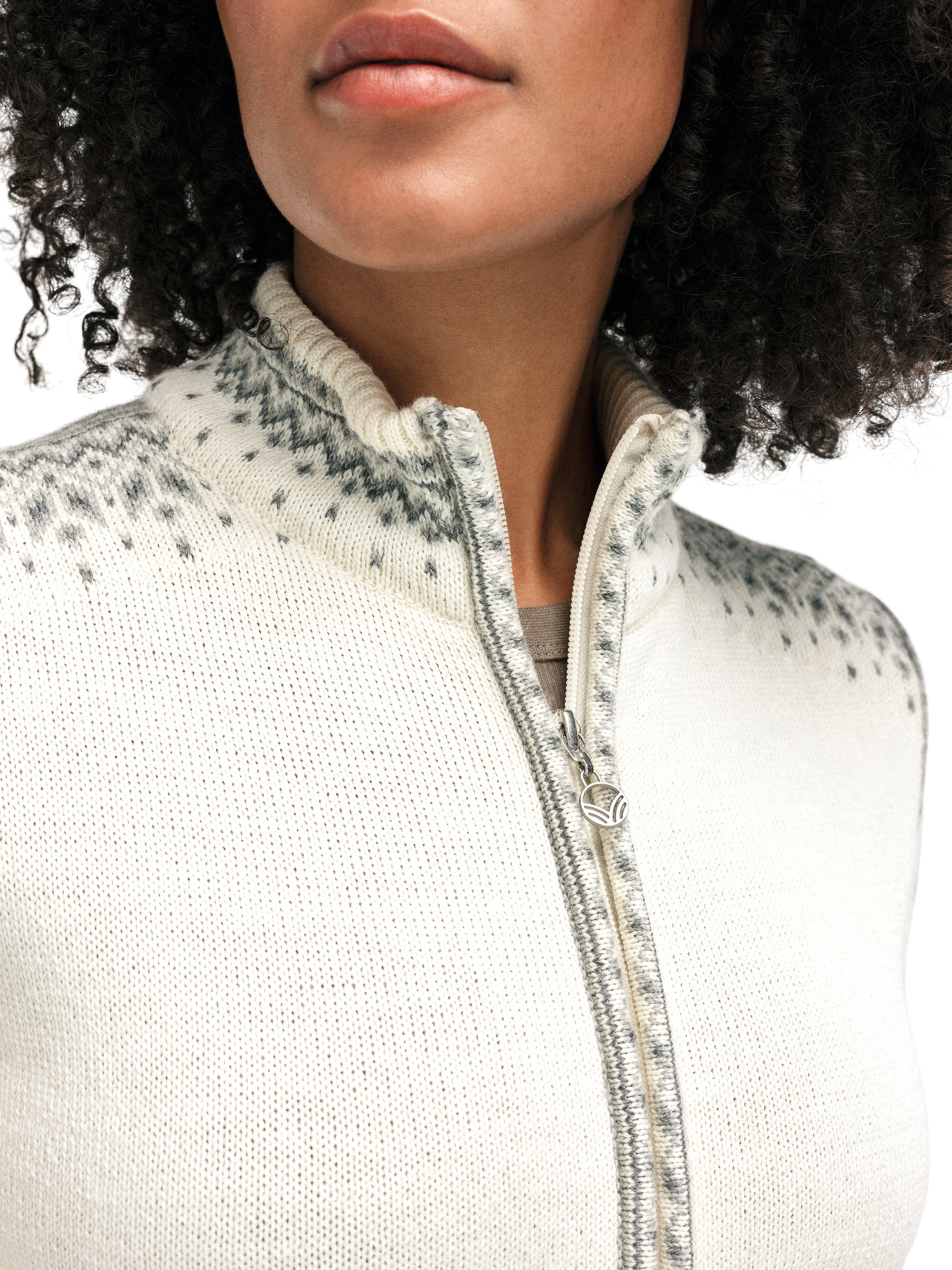 140th Anniversary Fem Jacket Offwhite Smoke Lightcharcoal Dale of Norway