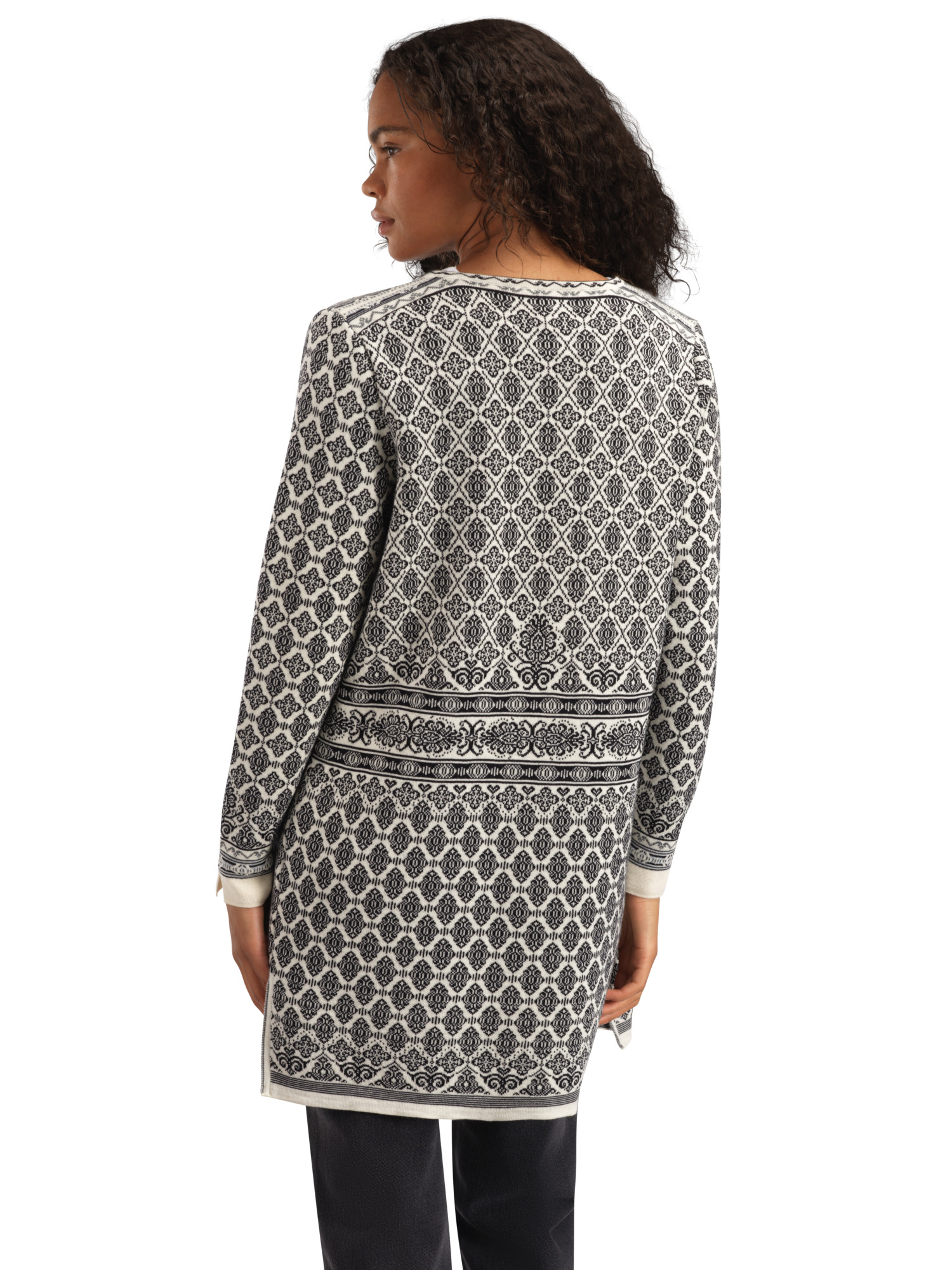 Ingeborg Women’s Jacket - Merino Offwhite Black Gravuvig Smoke