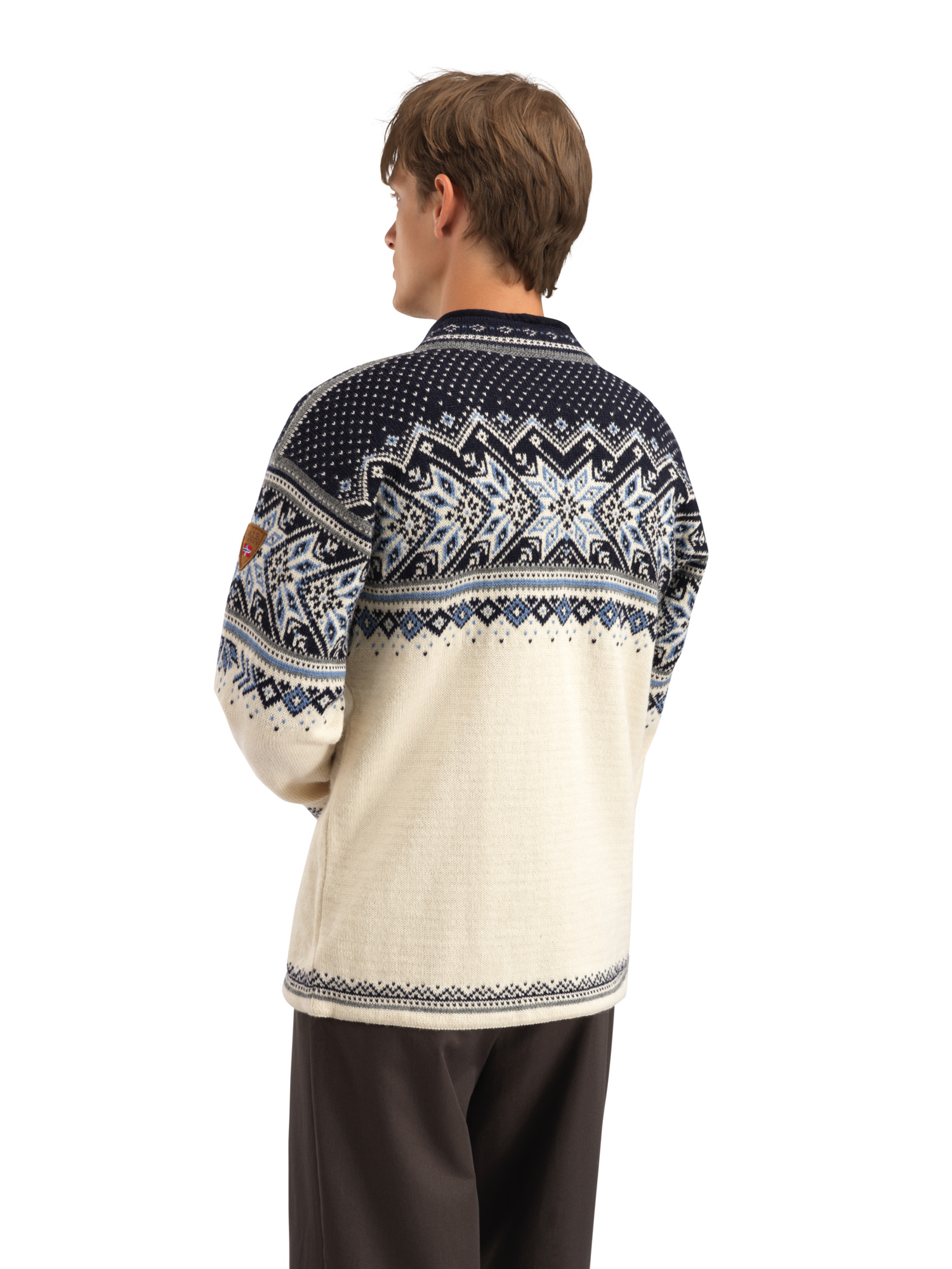 Vail Men's Sweater - Norwegian Wool Offwhite Smoke Midnightnavy