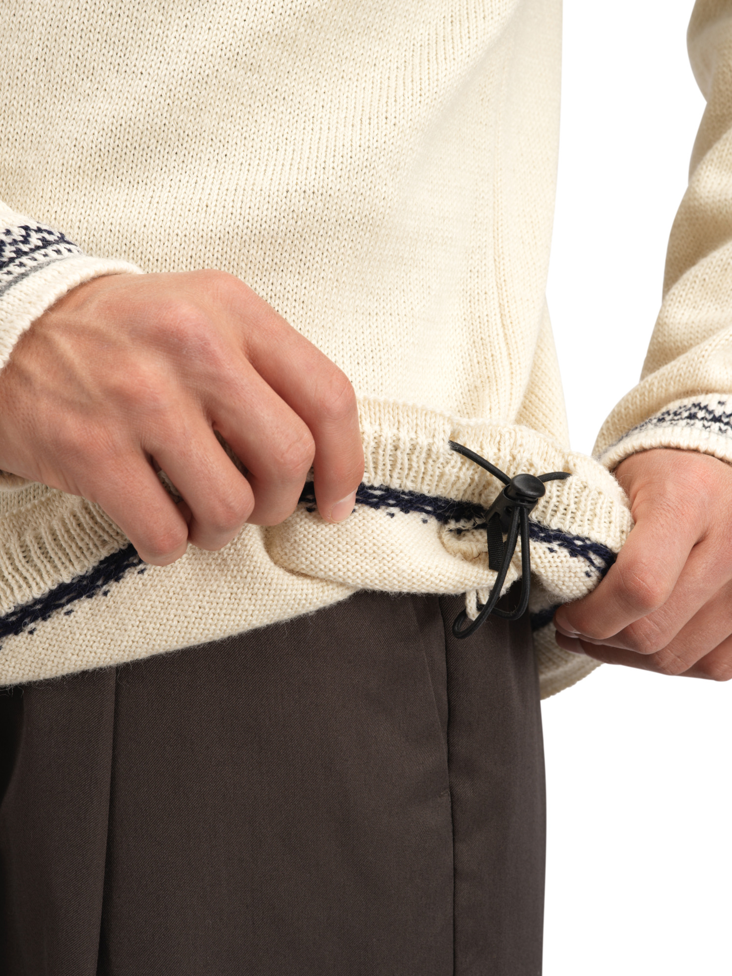 Vail Men's Sweater - Norwegian Wool Offwhite Smoke Midnightnavy