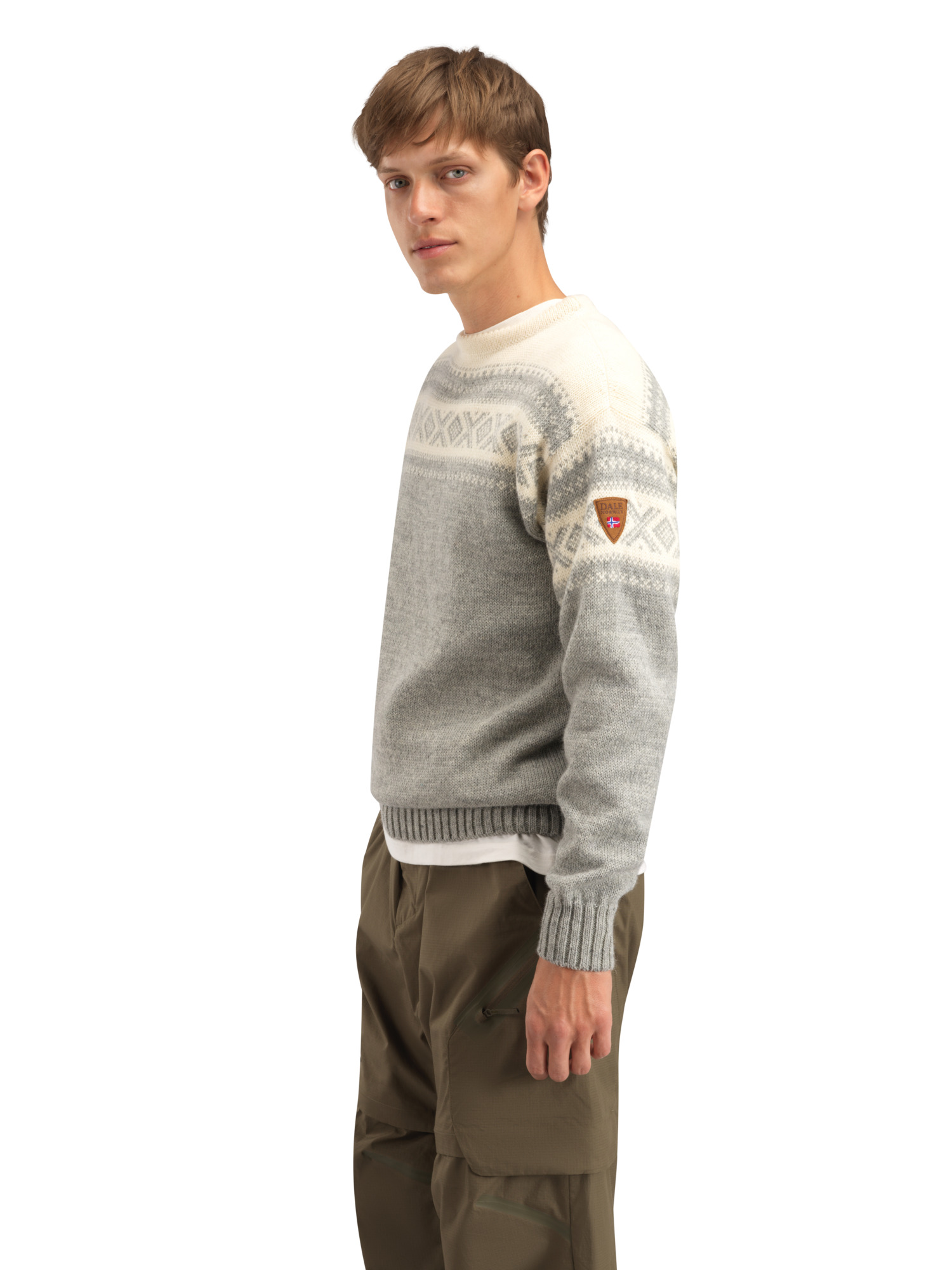 Cortina 1956 Sweater - Norwegian Wool Lightcharcoal Mel Offwhite