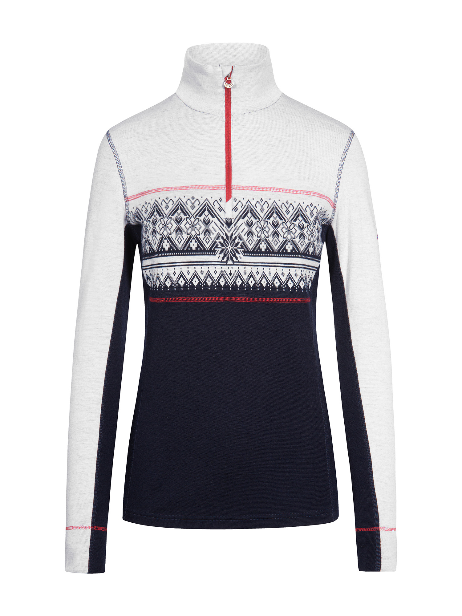 Moritz Superfine Women’s Sweater - Superfine Merino Navy White Raspberry