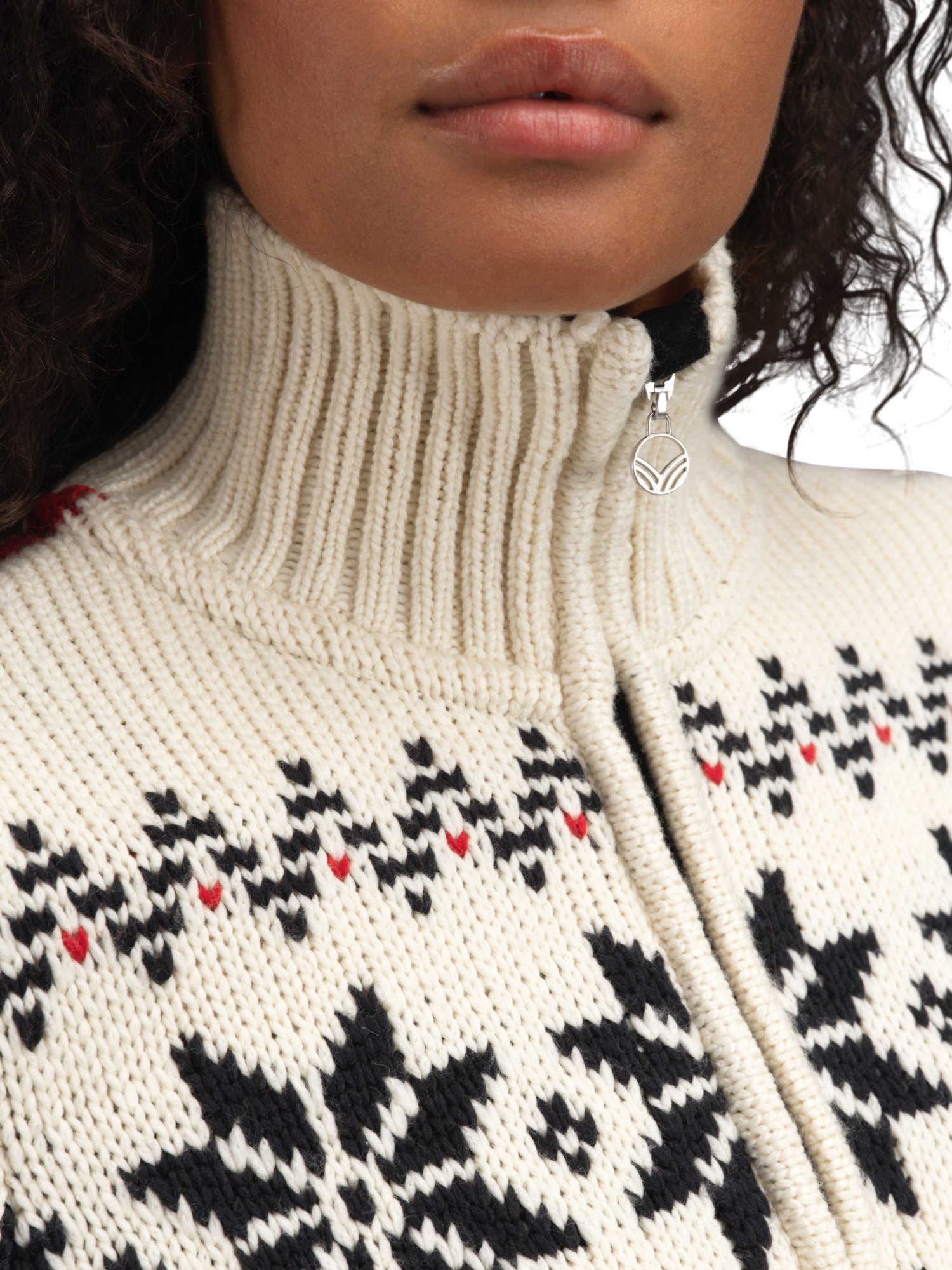 Myking Women’s Sweater - Merino Wool Black Raspberry Offwhite