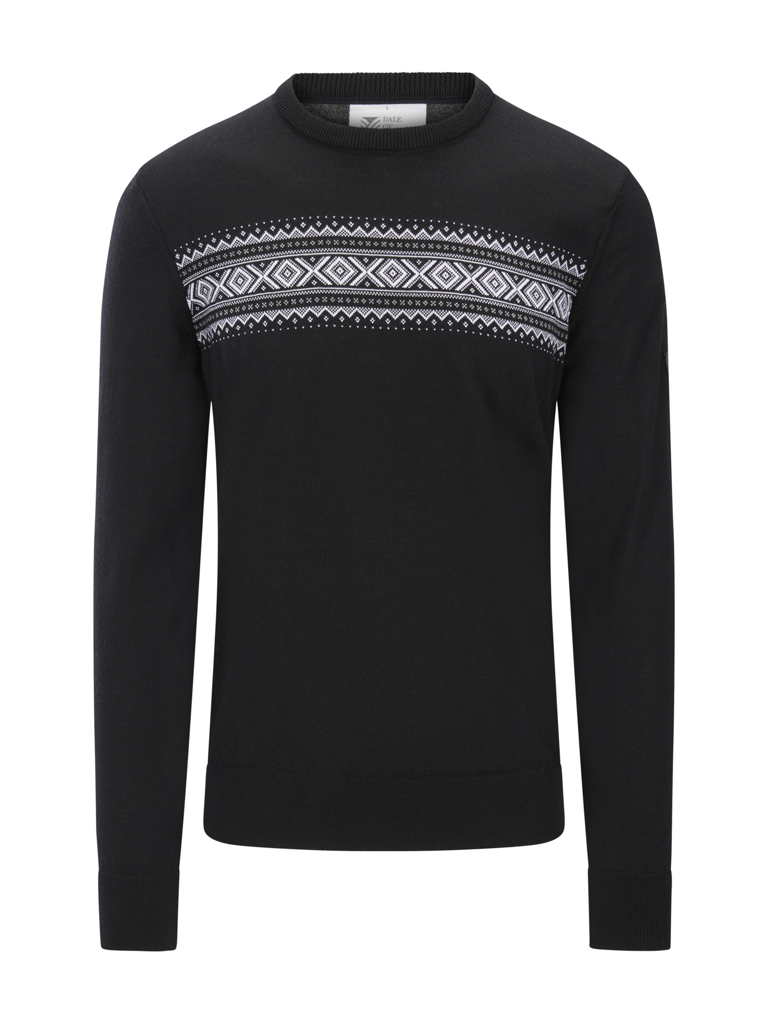 Sverre Men’s Sweater - Merino Wool Black white grey