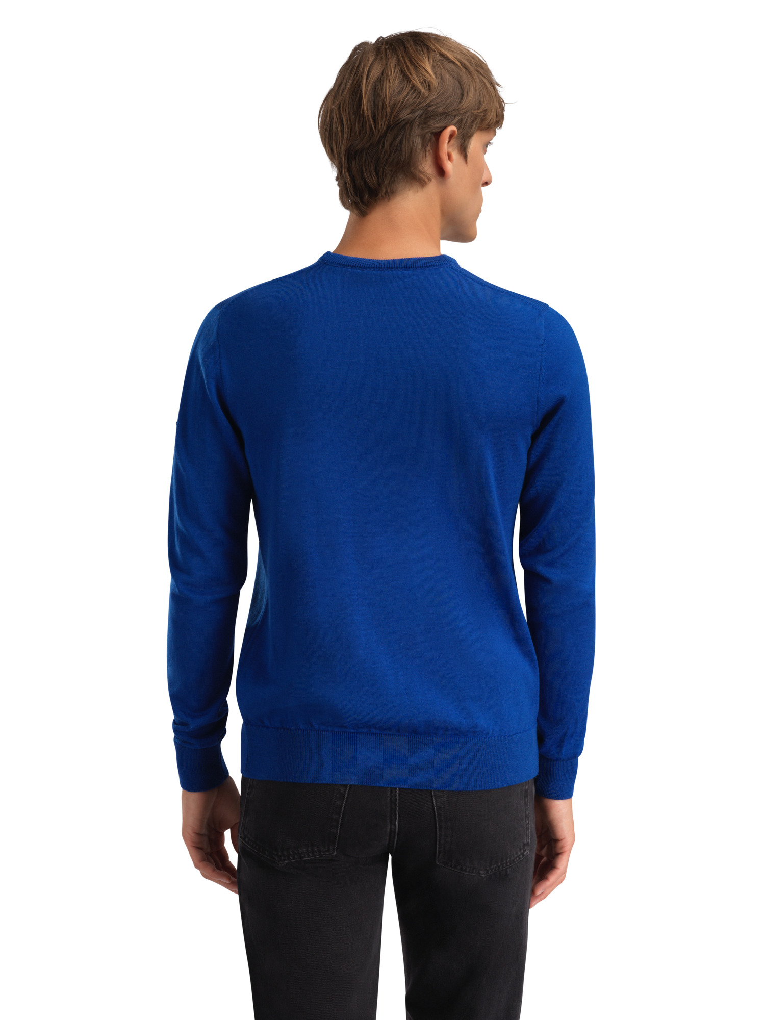 Sverre Men’s Sweater - Merino Wool Ultramarine white navy