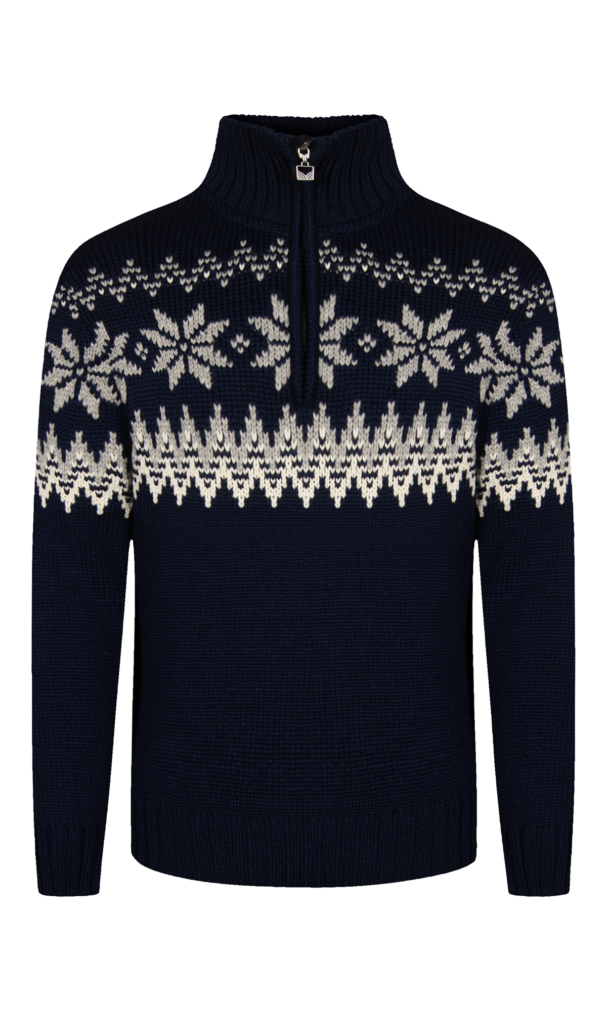 Myking Men’s Sweater - Merino Wool Navy Offwhite Lightcharcoal