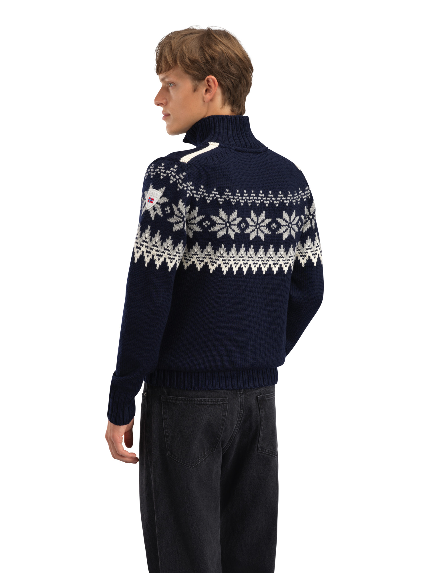 Myking Men’s Sweater - Merino Wool Navy Offwhite Lightcharcoal