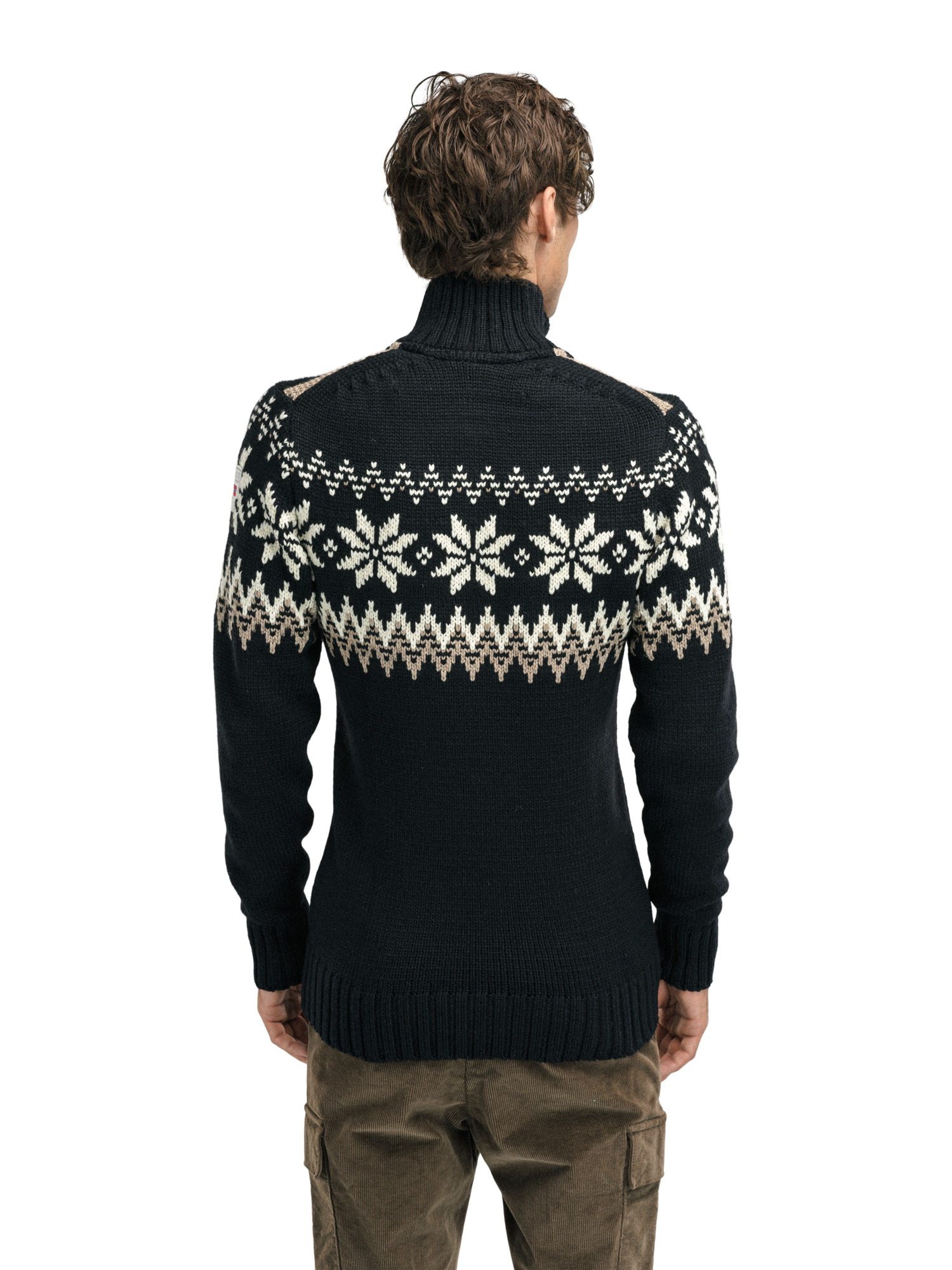 Myking Men’s Sweater - Merino Wool Black Brown Offwhite