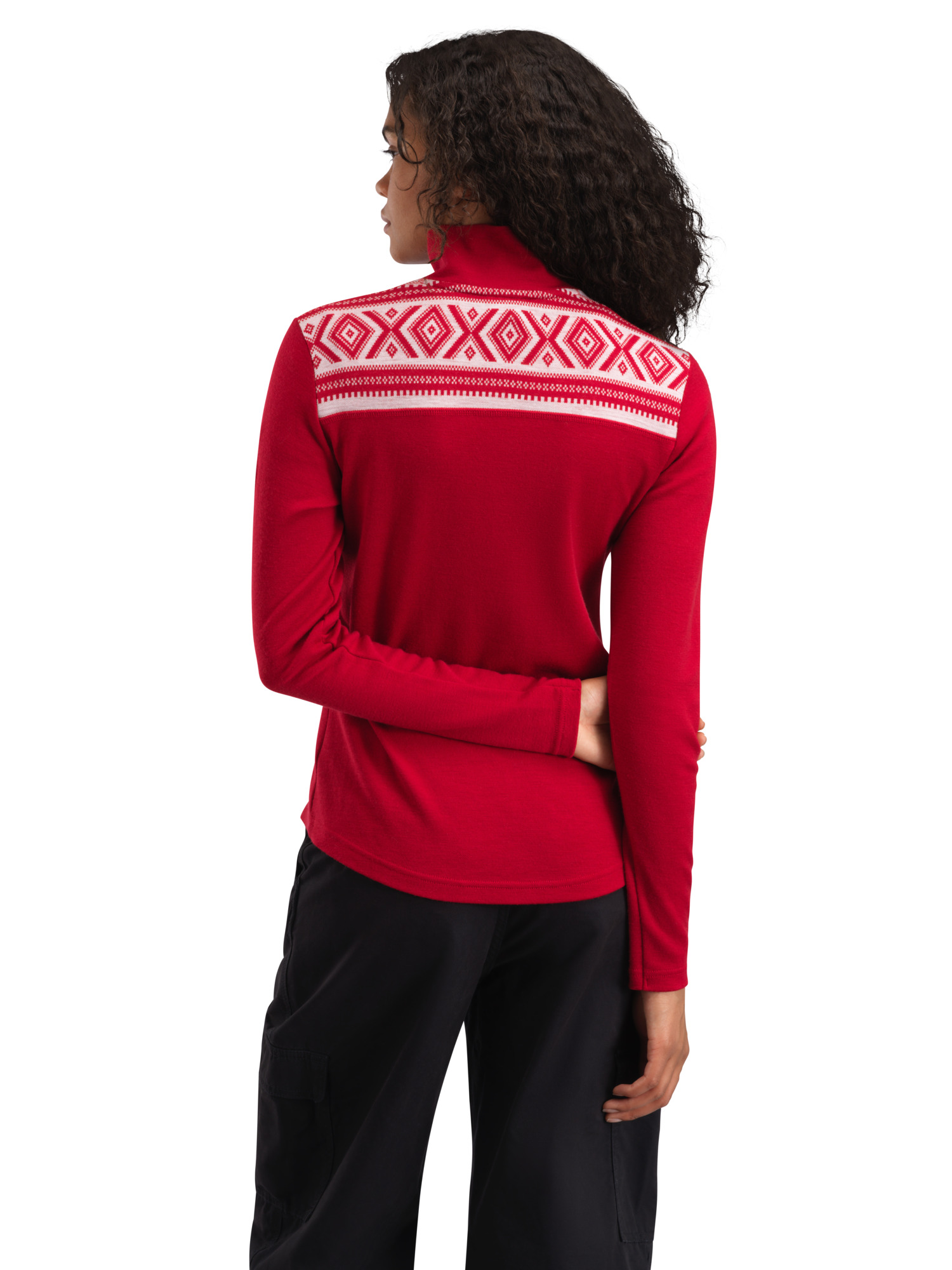 Cortina Superfine Women’s Sweater - Superfine Merino Raspberry Offwhite