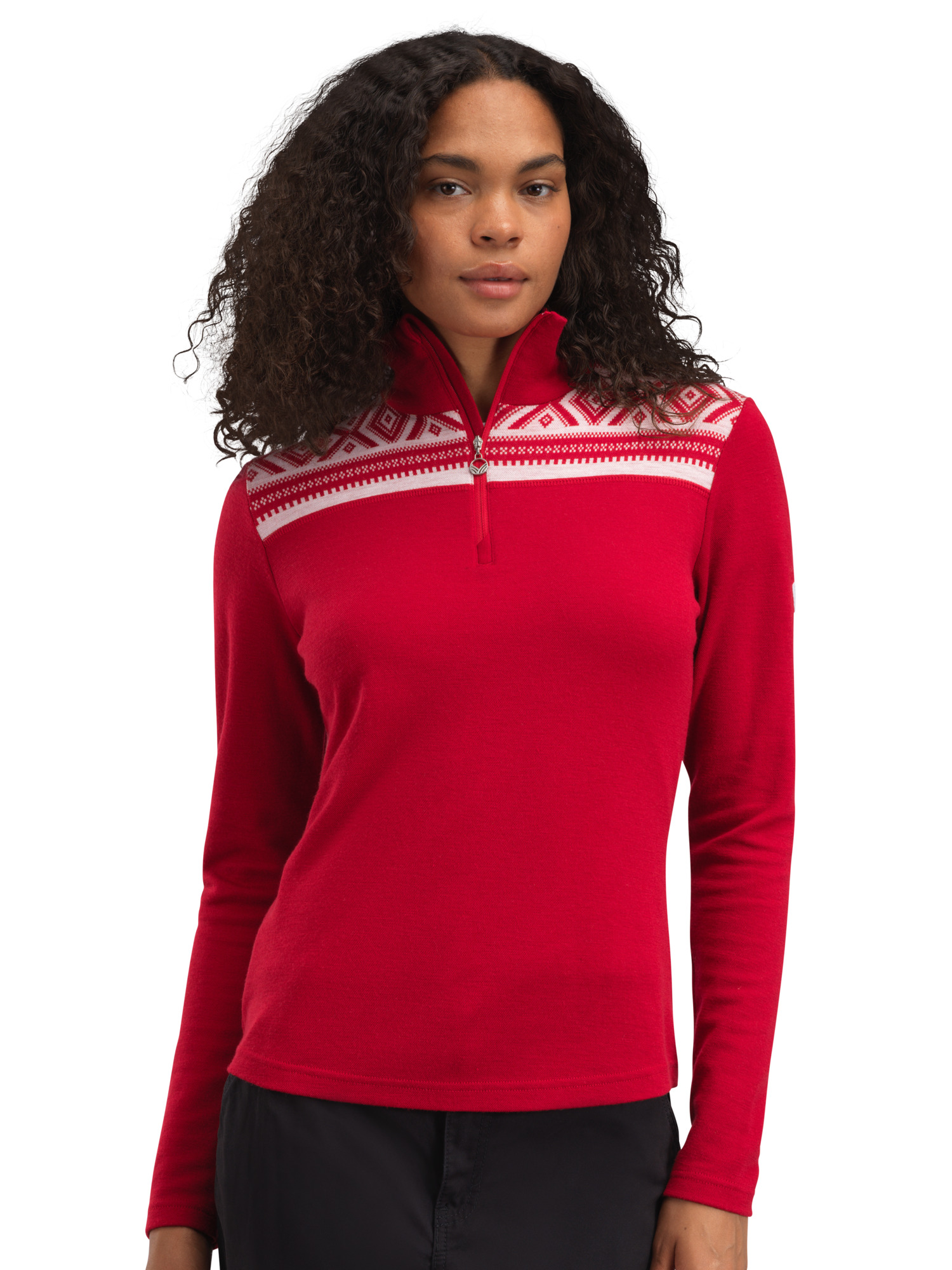 Cortina Superfine Women’s Sweater - Superfine Merino Raspberry Offwhite