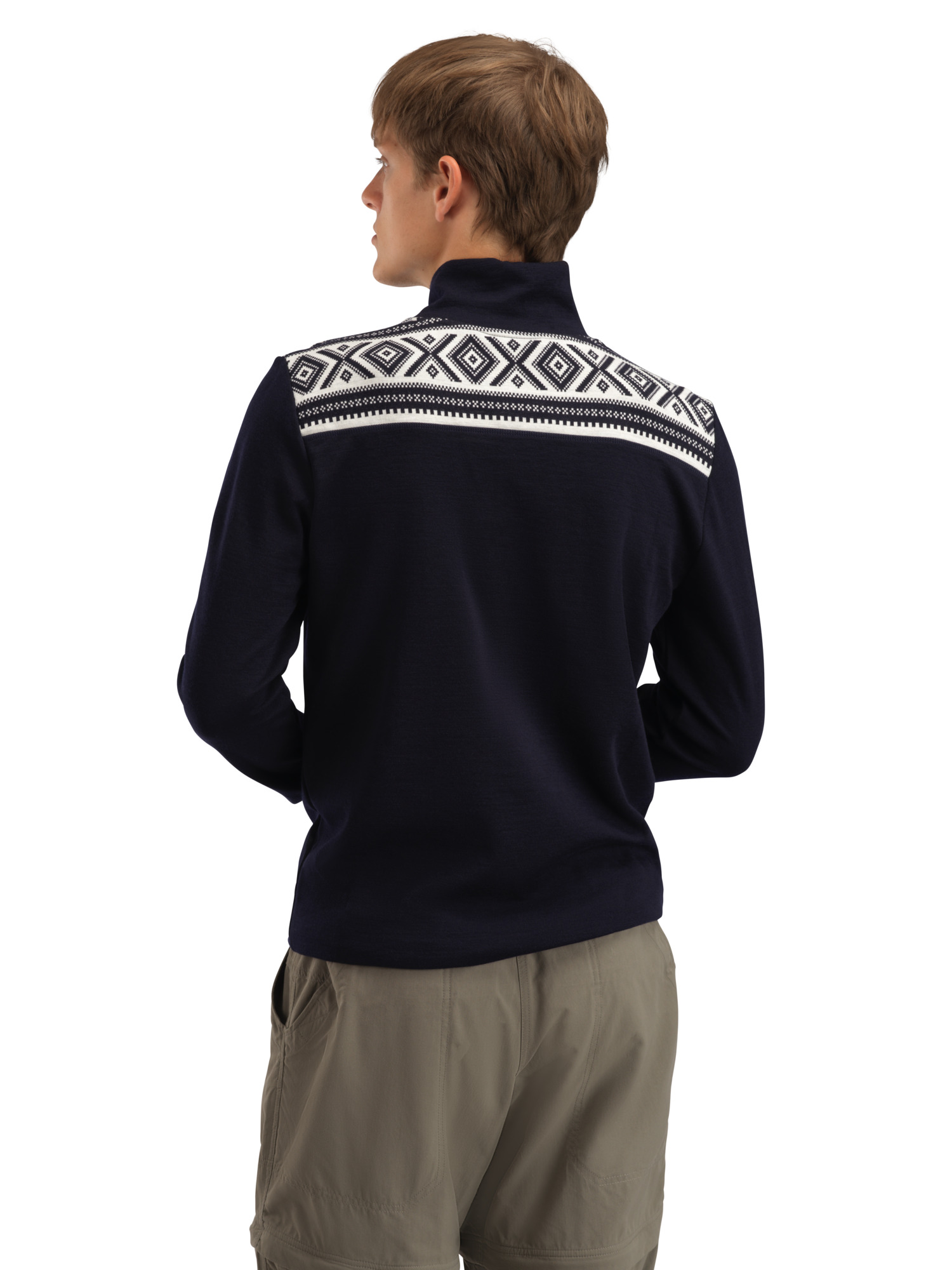 Cortina Superfine Men’s Sweater - Superfine Merino Navy Offwhite
