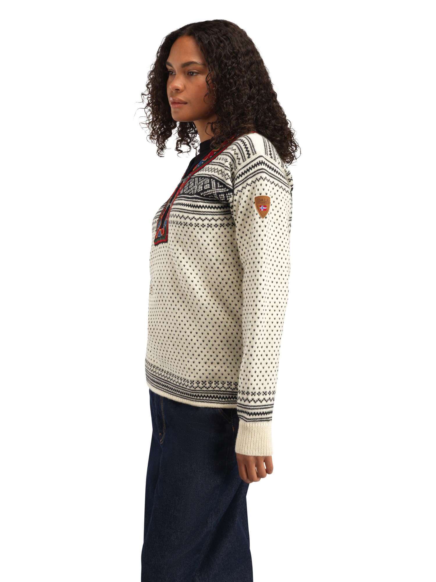 Setesdal Lusekofte Sweater - Norwegian Wool Offwhite Black
