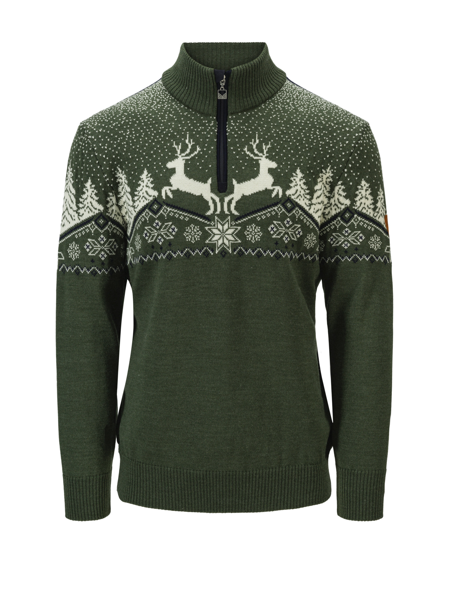 Dale Christmas Sweater Men's - Merino Wool Loden Offwhite Navy