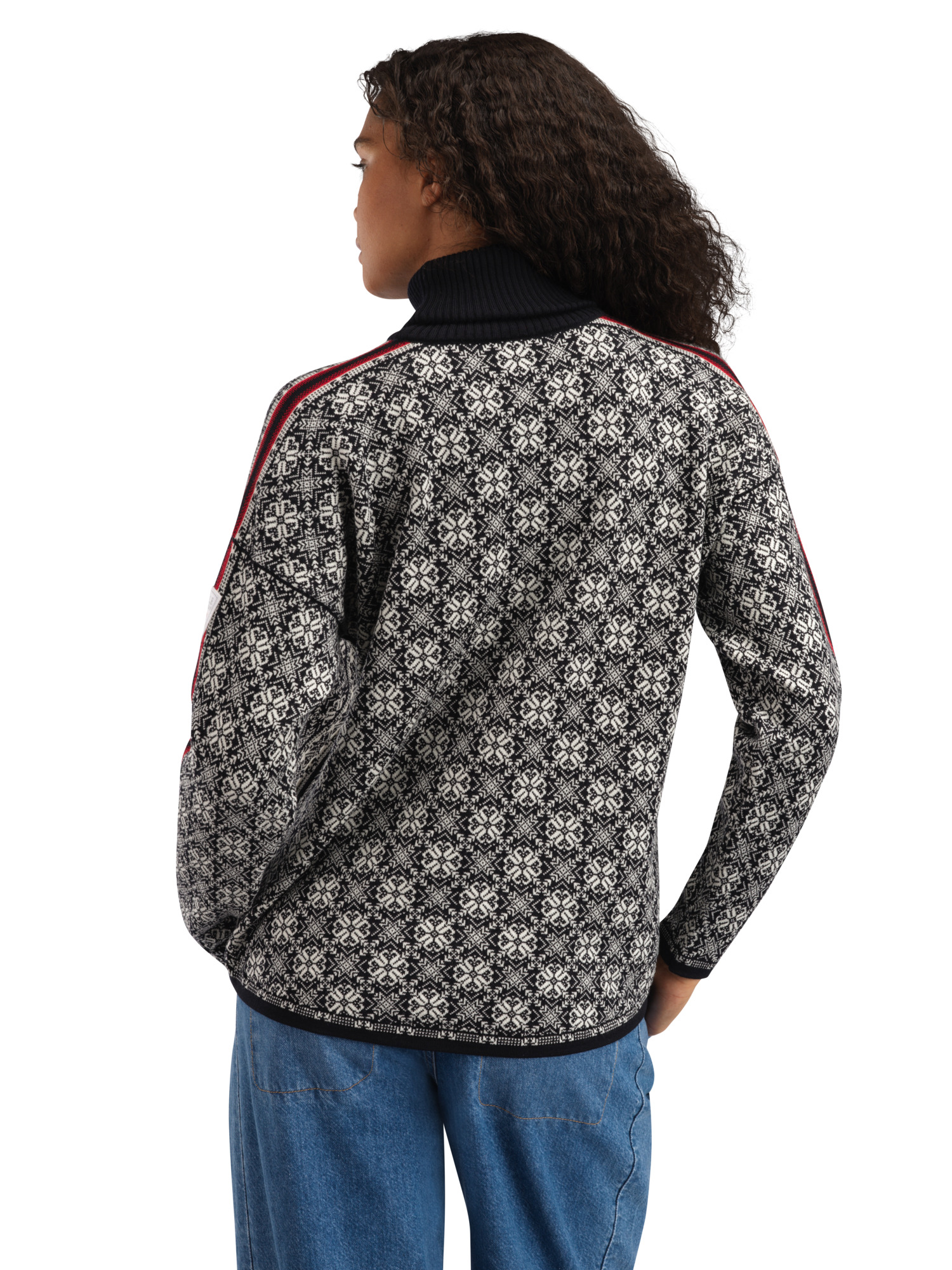 Firda Women’s Sweater - Merino Wool Black Offwhite