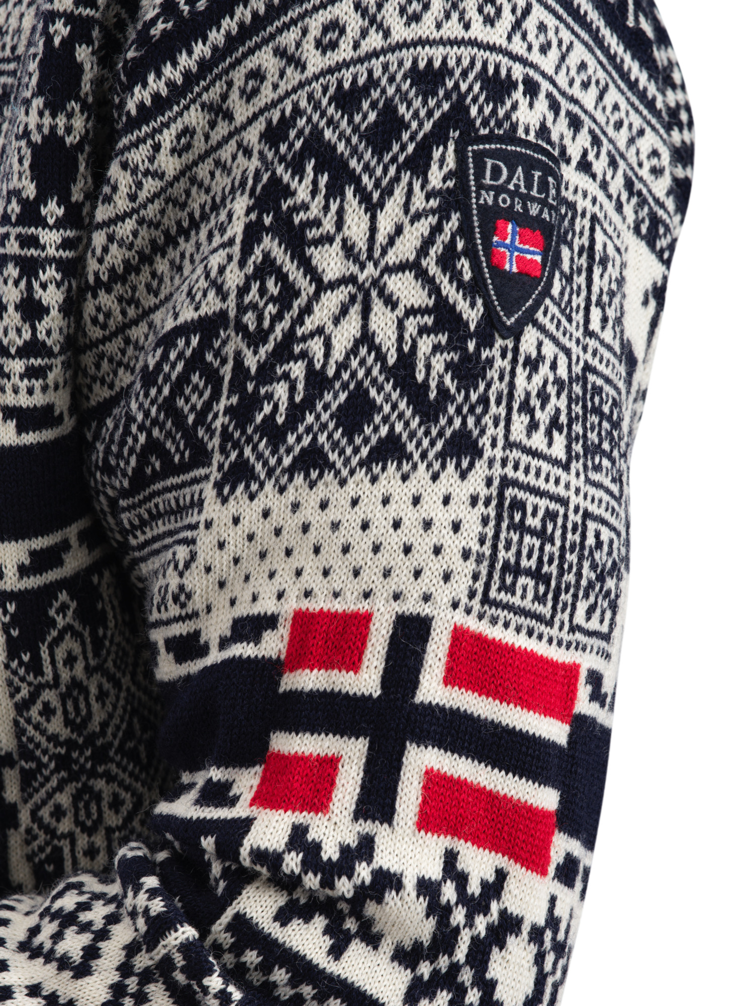 History Sweater - Norwegian Wool Navy Offwhite Raspberry