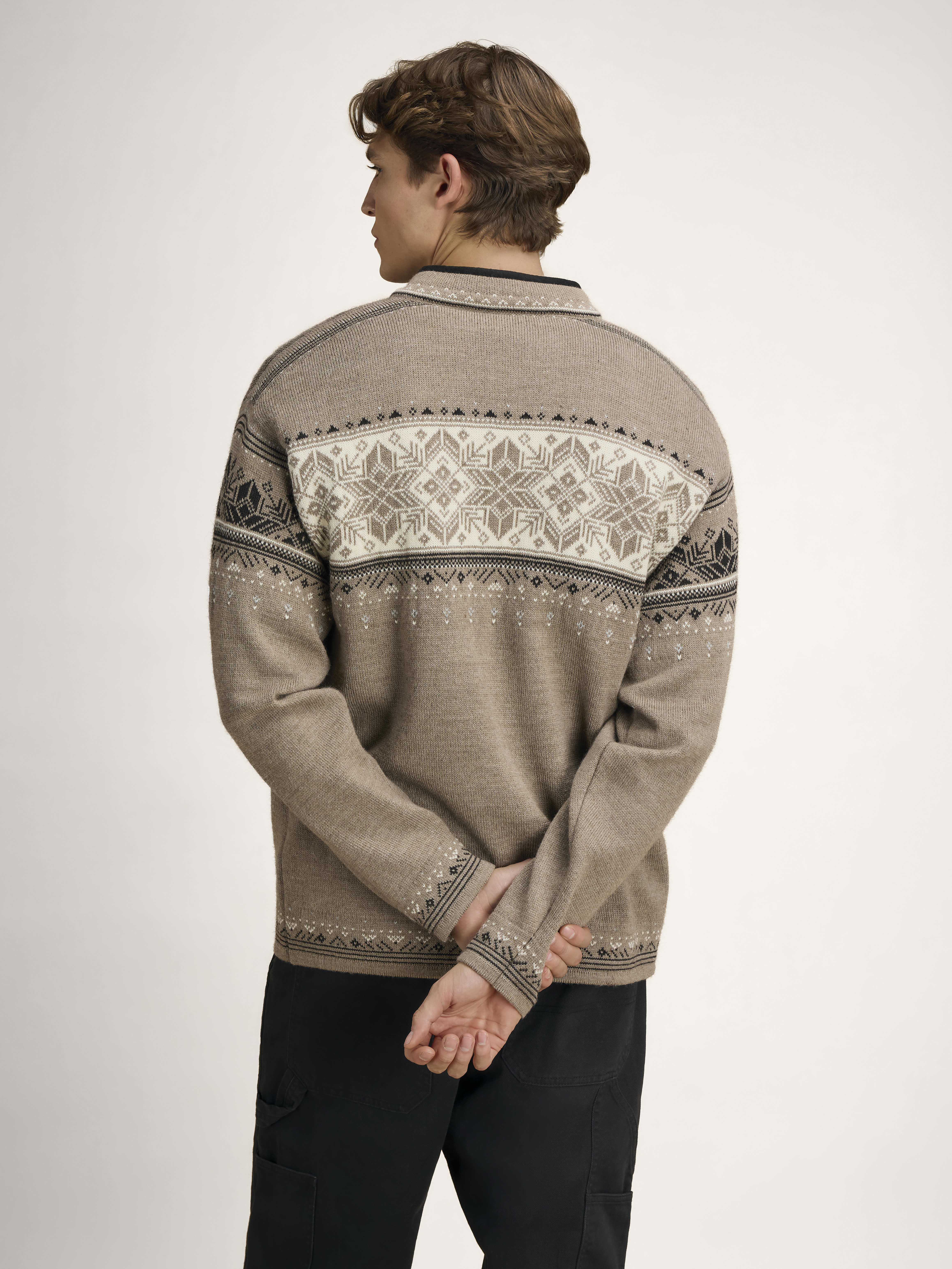 Blyfjell Men's Knit Sweater Mountainstone Offwhite Coffee