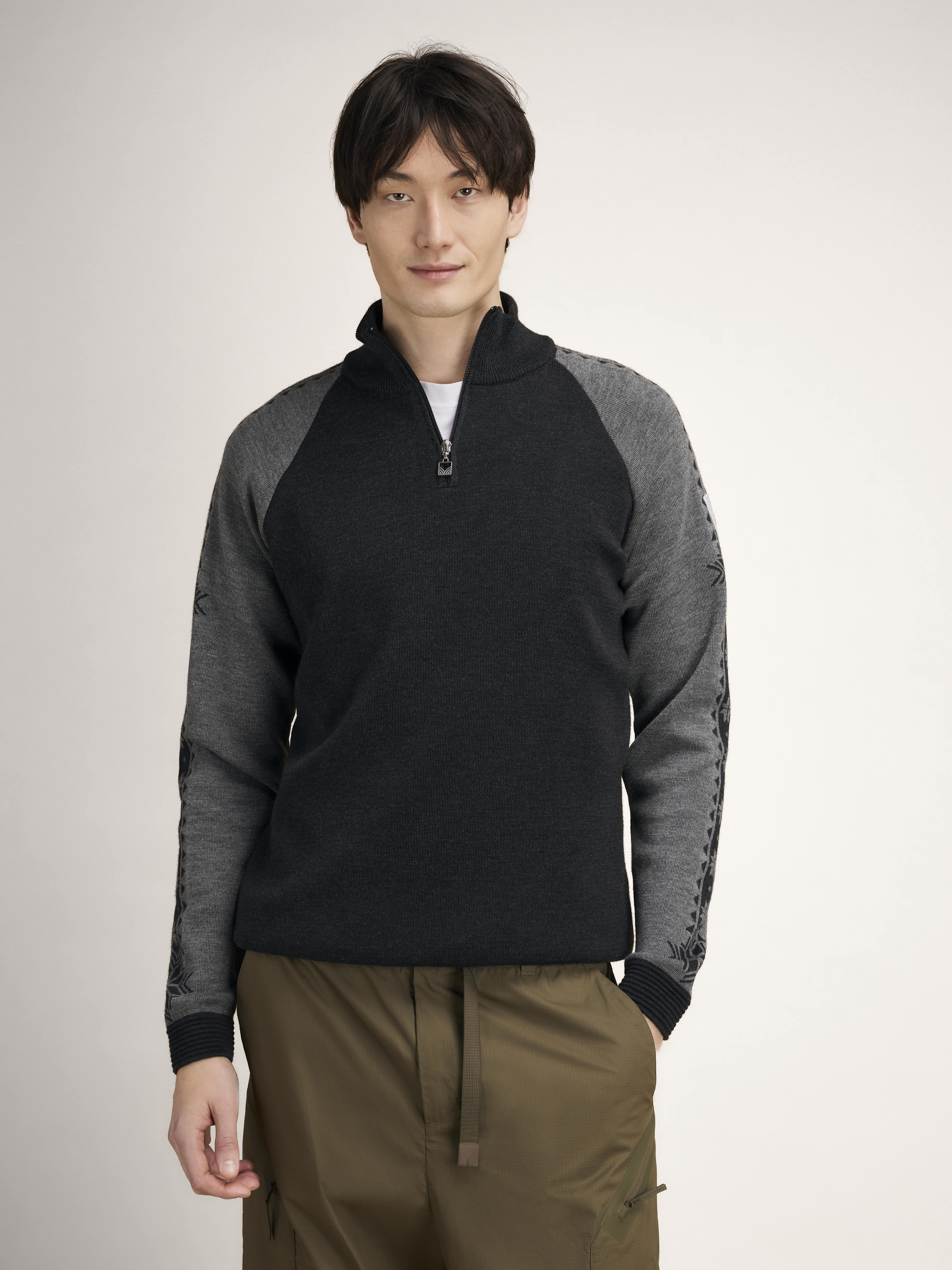 Geilo Men’s Sweater - Merino Wool Darkcharcoal smoke