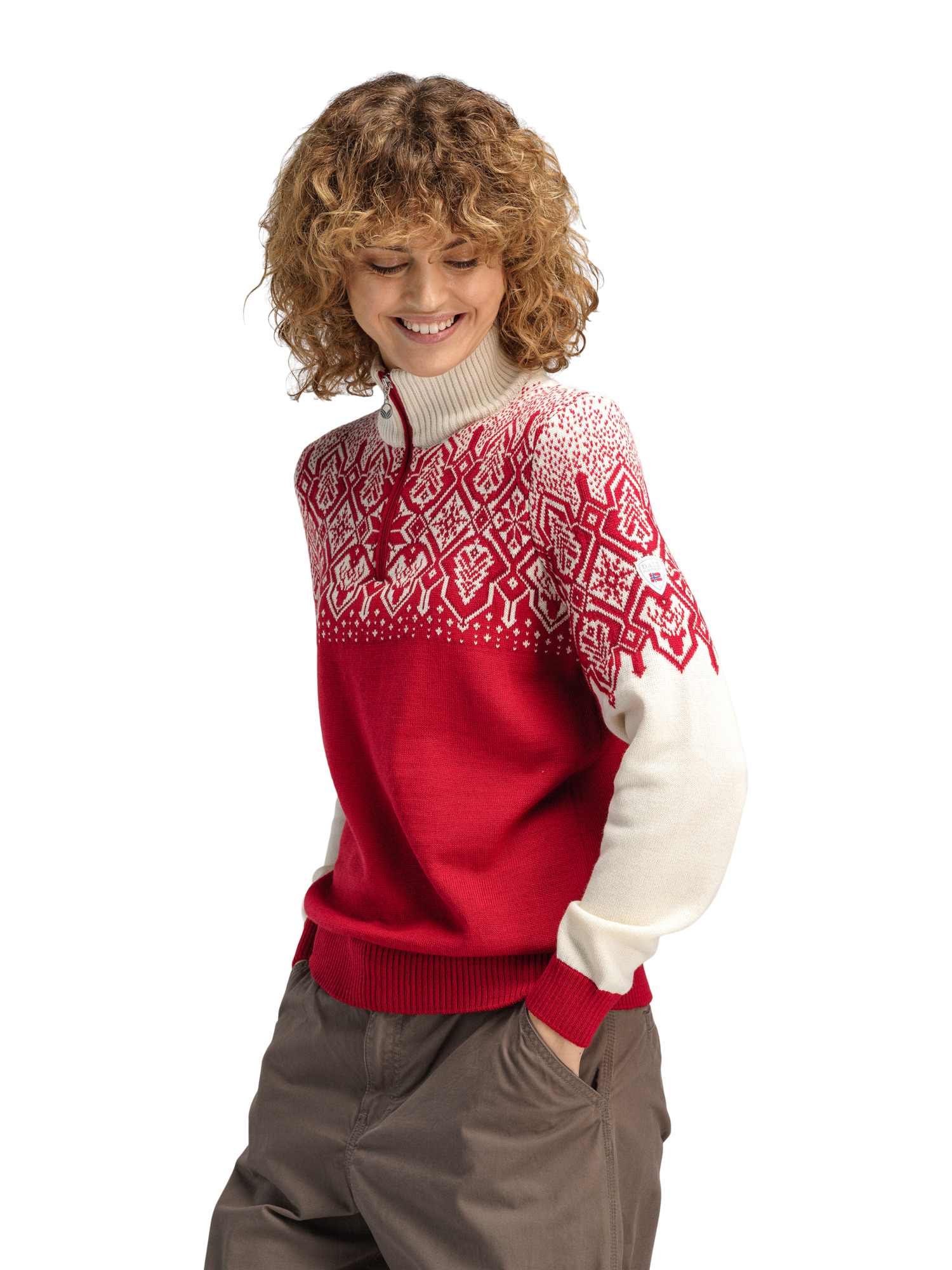Winterland women’s merino wool sweater Red Raspberry