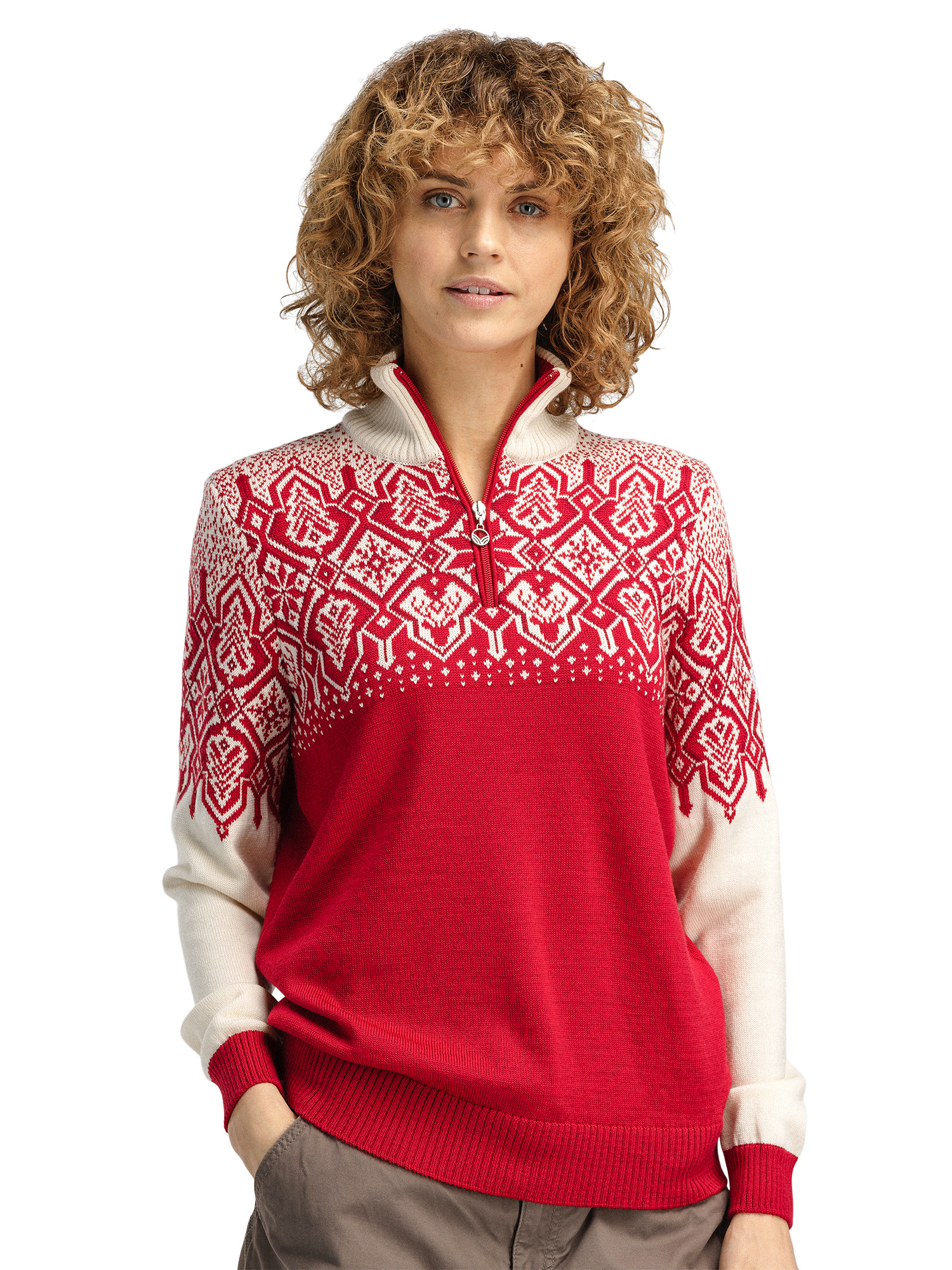 Winterland women’s merino wool sweater Red Raspberry