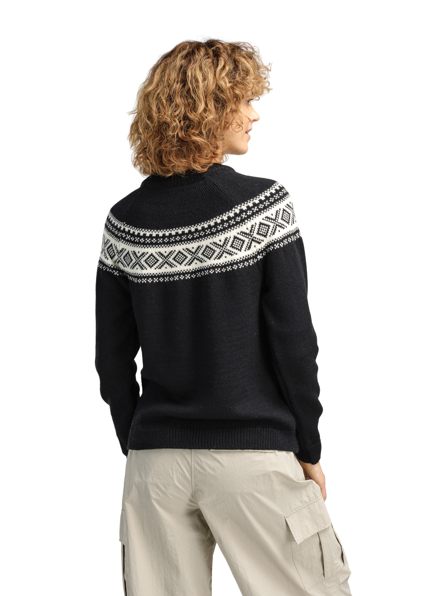 Vågsøy women’s wool sweater  Black Offwhite