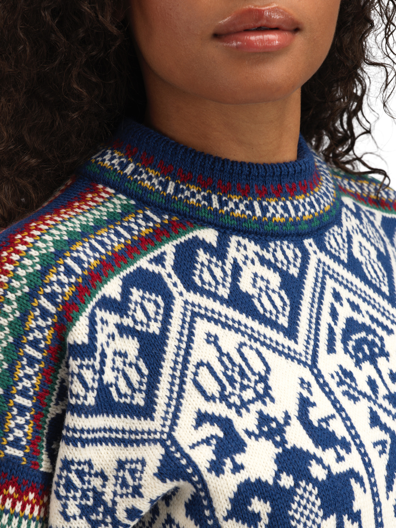 1994 Lillehammer women’s sweater Indigo Offwhite Mustard