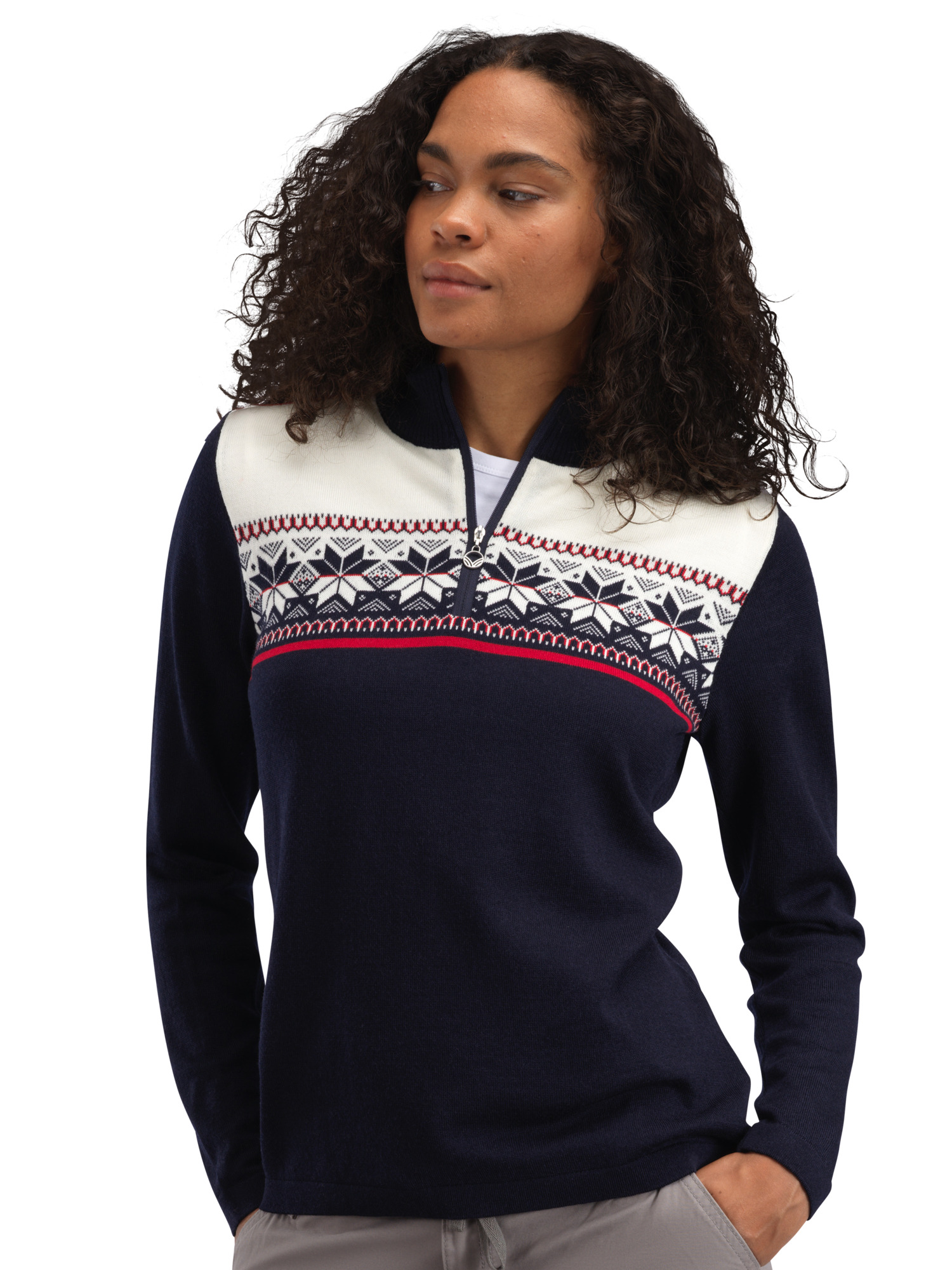 Liberg women’s sweater  Marine Raspberry Offwhite