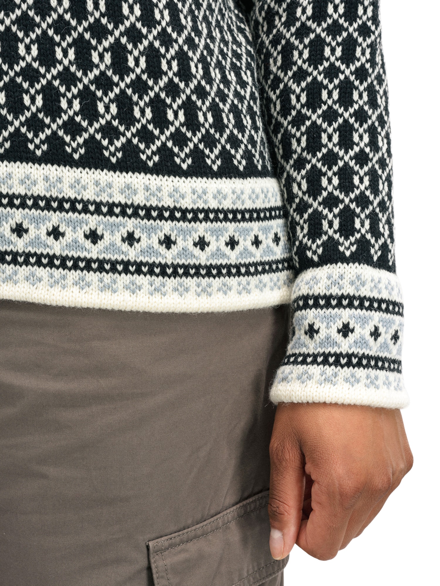 Leknes Fem Sweater Coffee Offwhite Metal - Dale of Norway