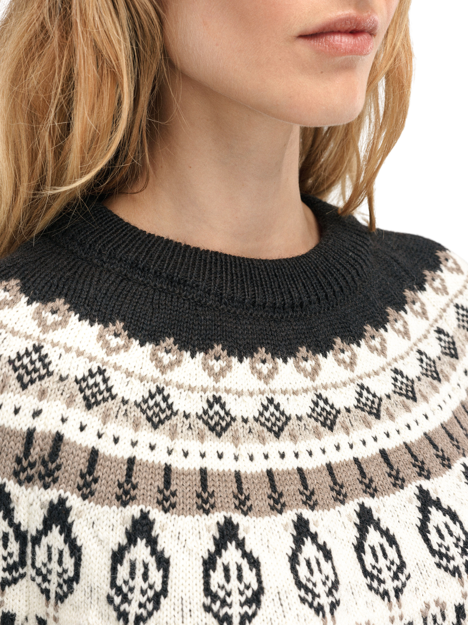 Sula Women's Sweater Offwhite Coffee Sandstone