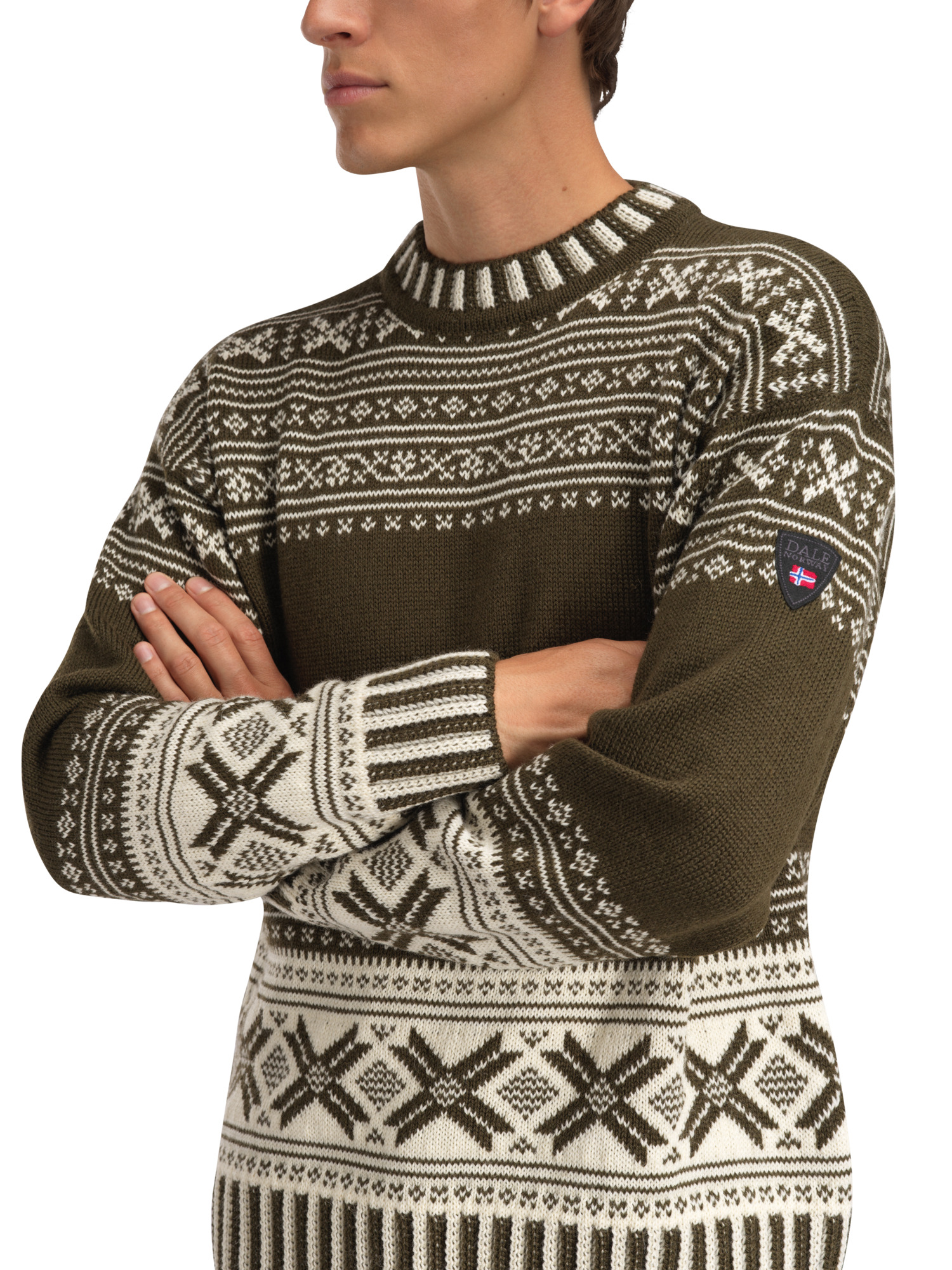 Torridal Men's Sweater Army Green Offwhite
