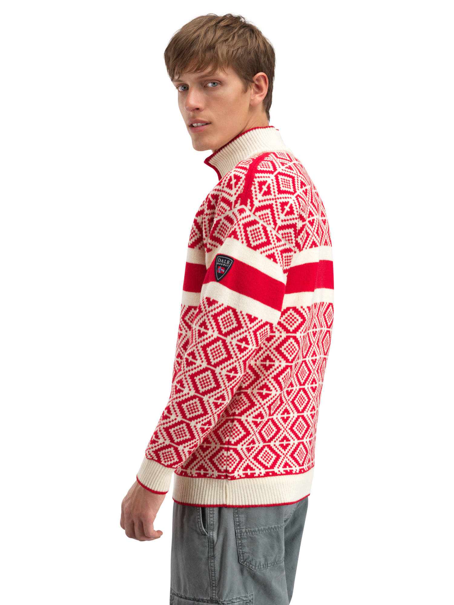 Team Norway Cortina Men’s Ski Sweater Raspberry Offwhite