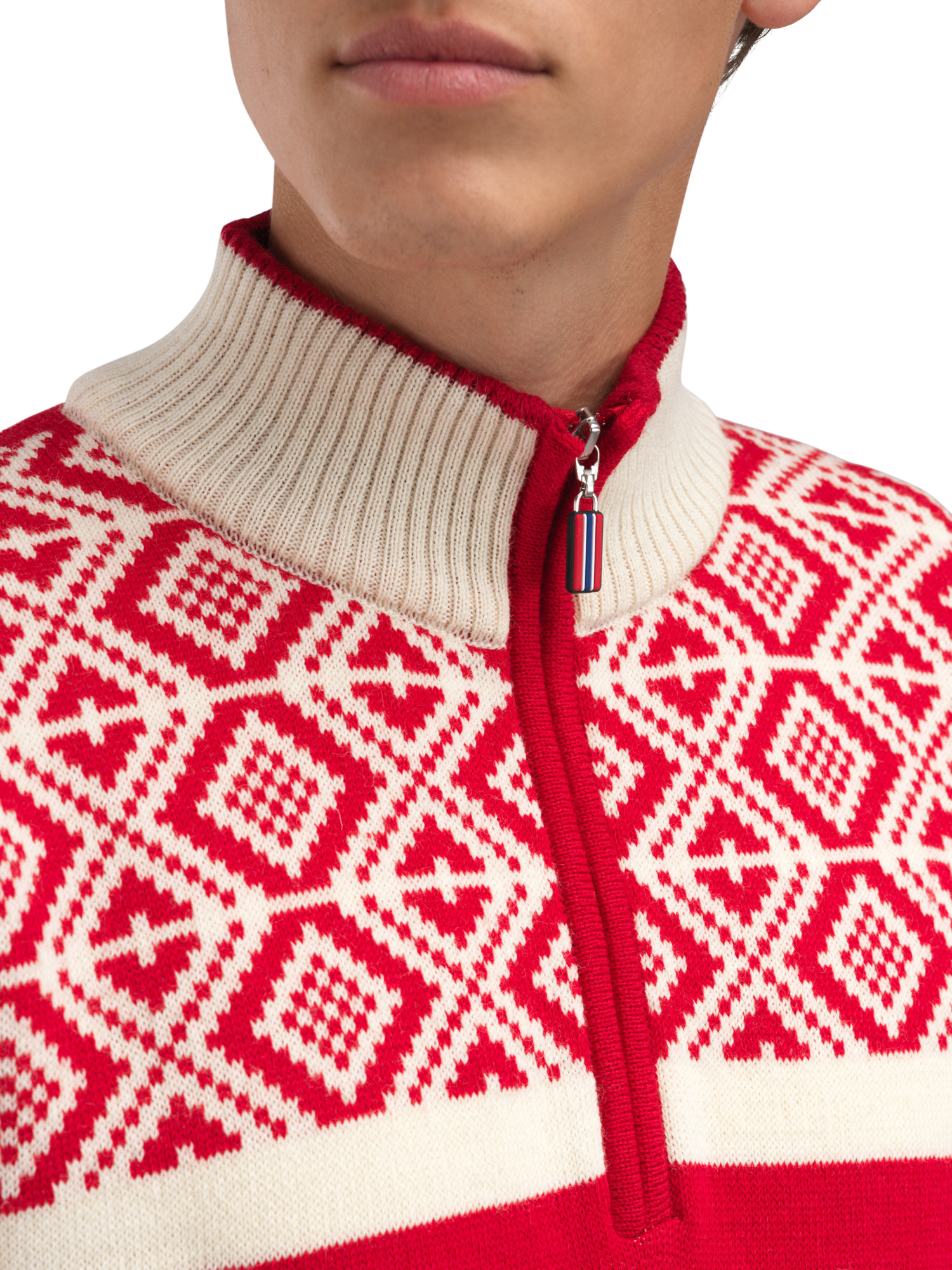 Team Norway Cortina Men’s Ski Sweater Raspberry Offwhite