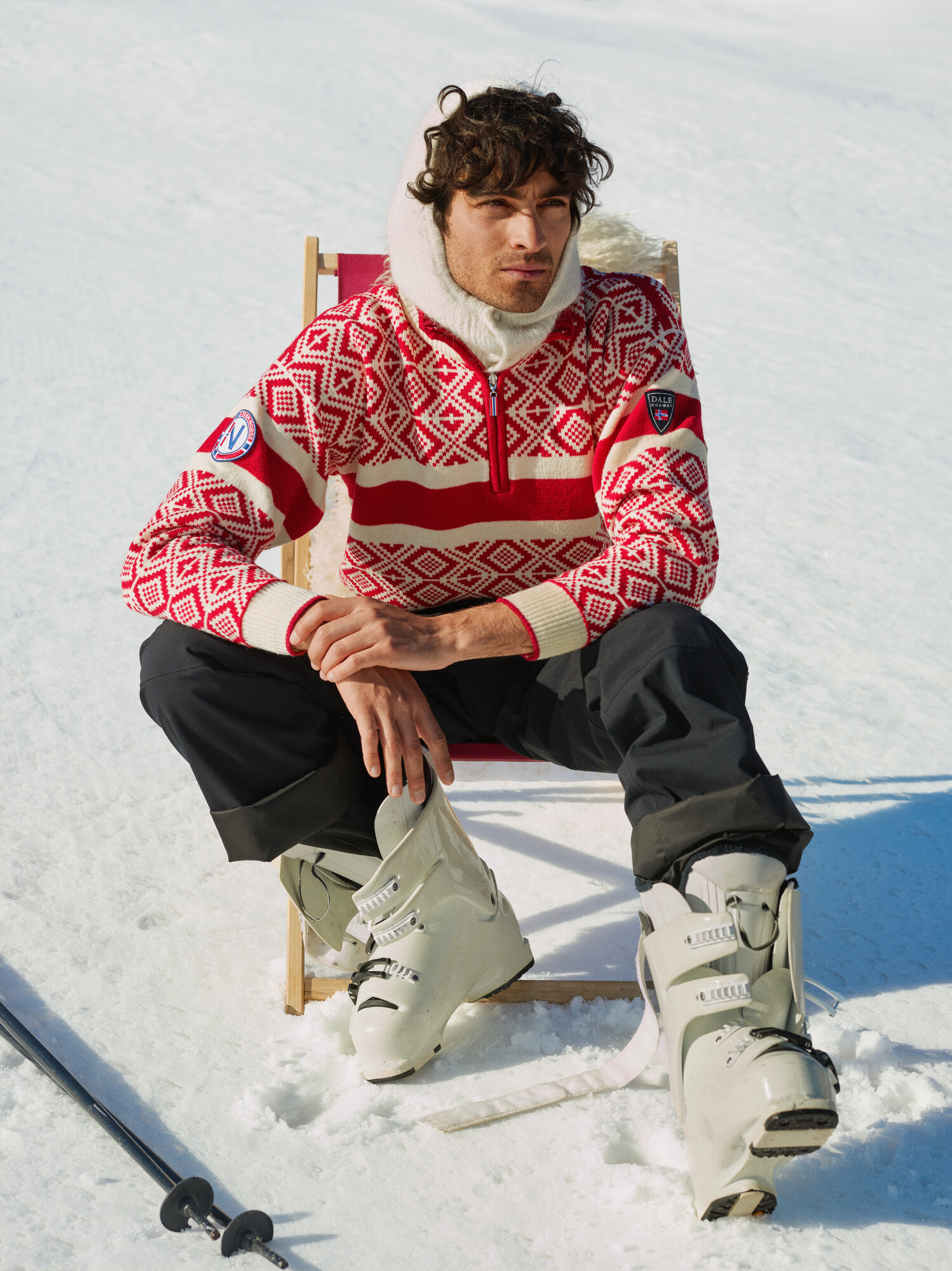 Team Norway Cortina Men’s Ski Sweater Raspberry Offwhite