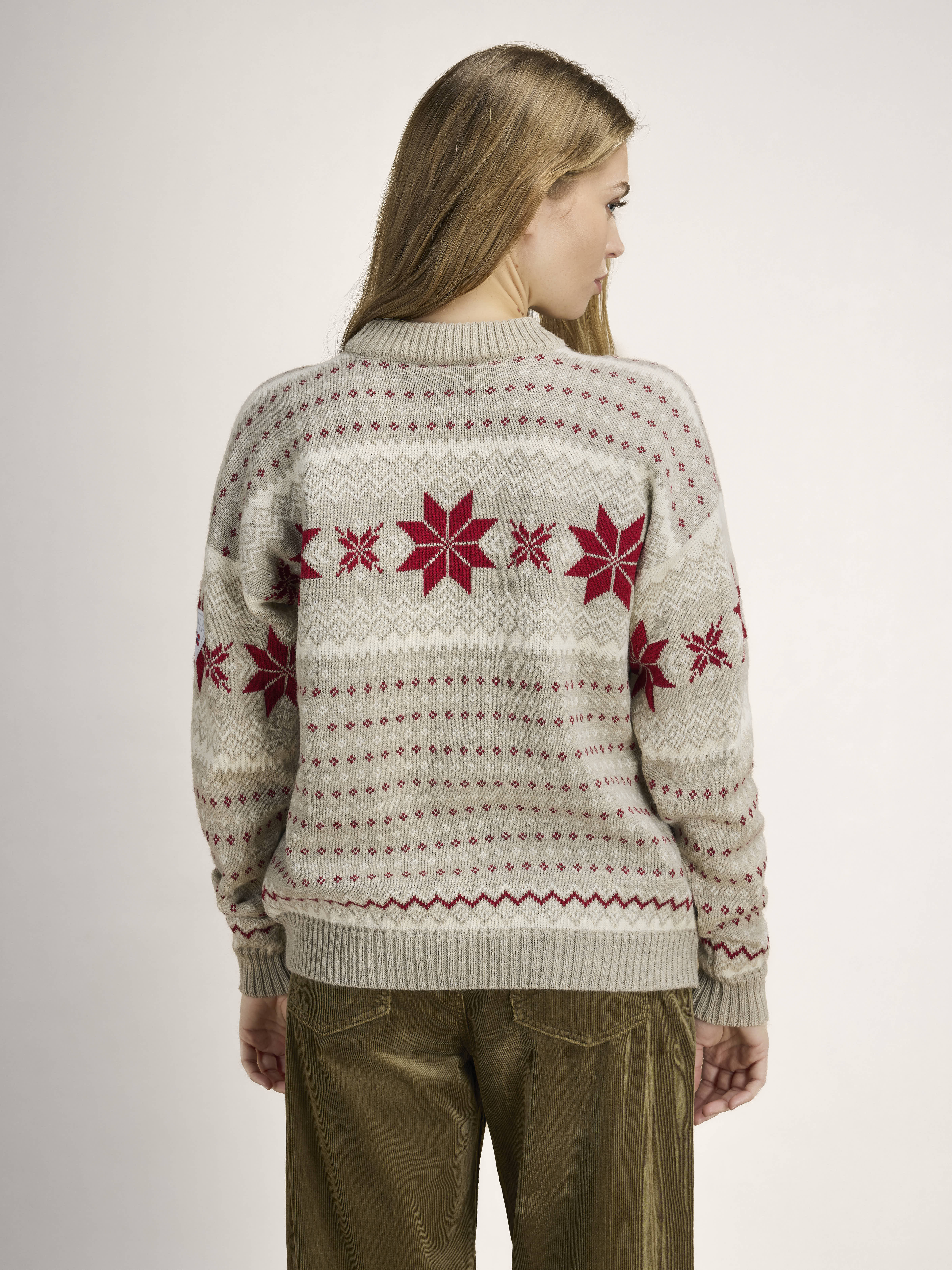 Egersund Women's Sweater Sand mel. Offwhite Red