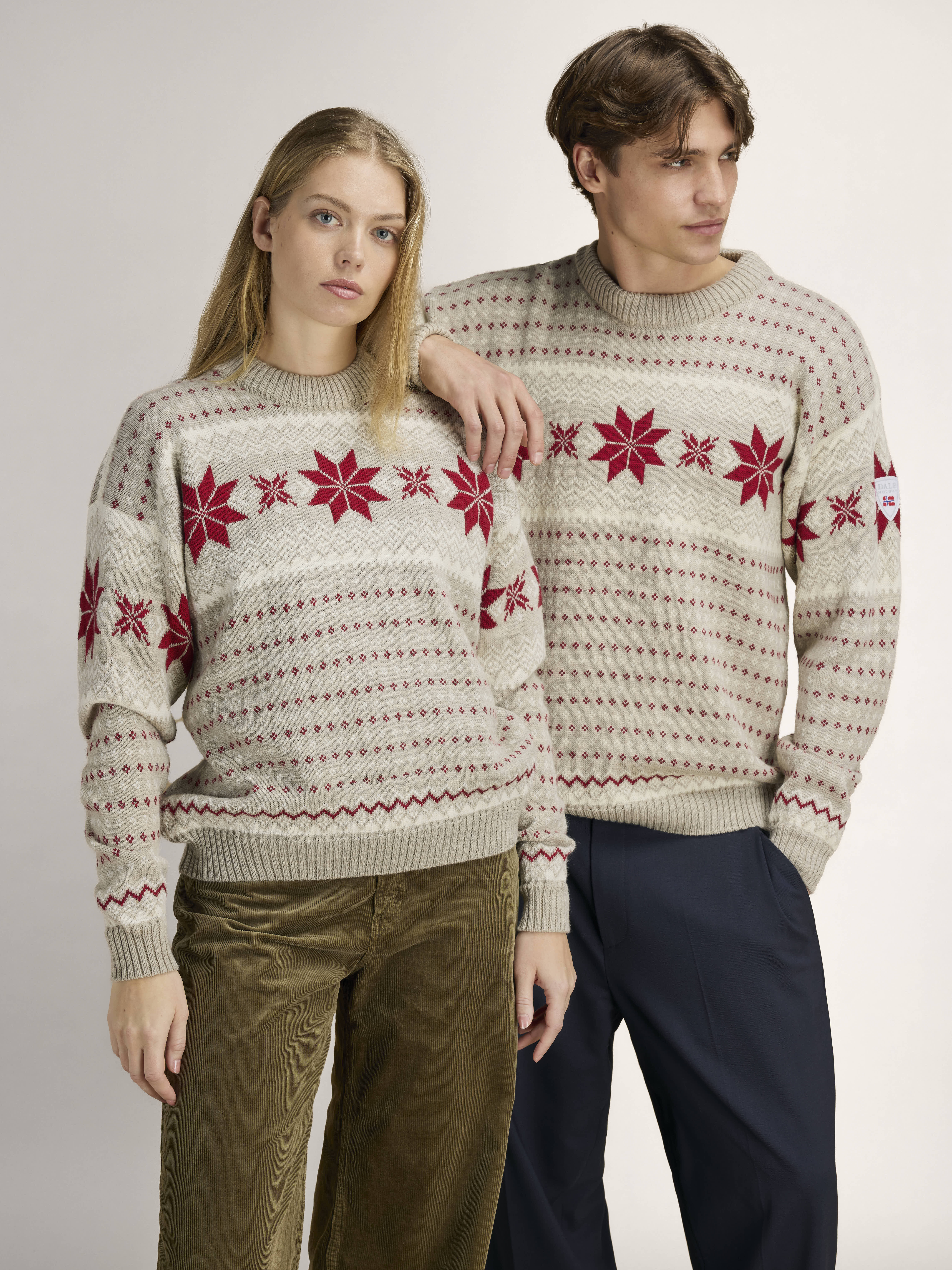 Egersund Women's Sweater Sand mel. Offwhite Red