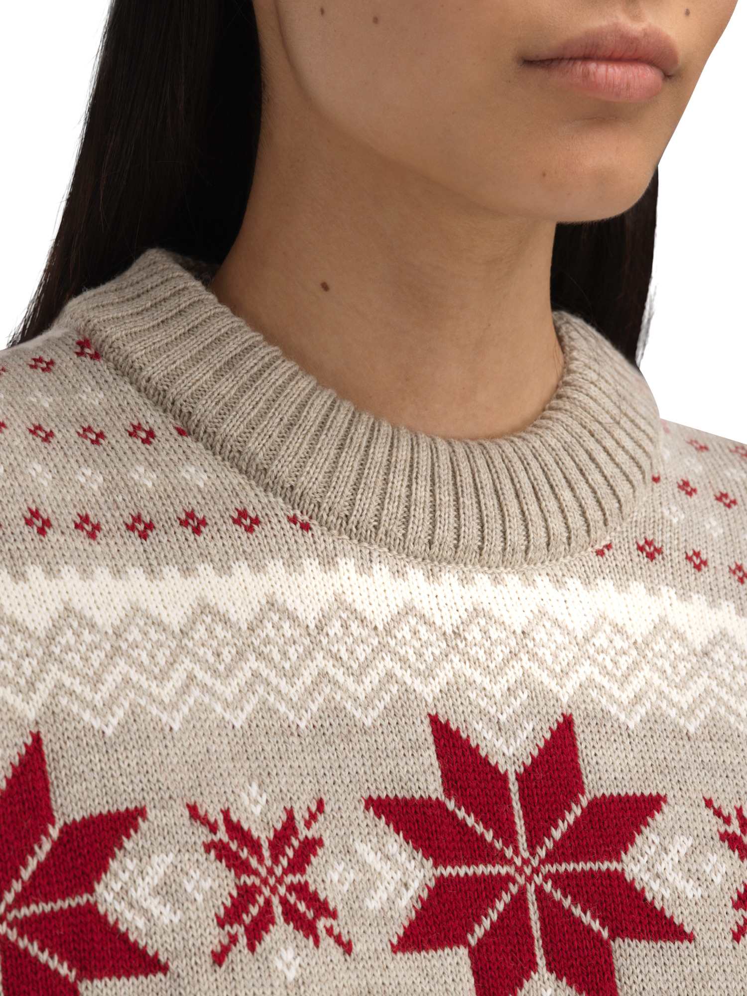 Egersund Women's Sweater Sand mel. Offwhite Red