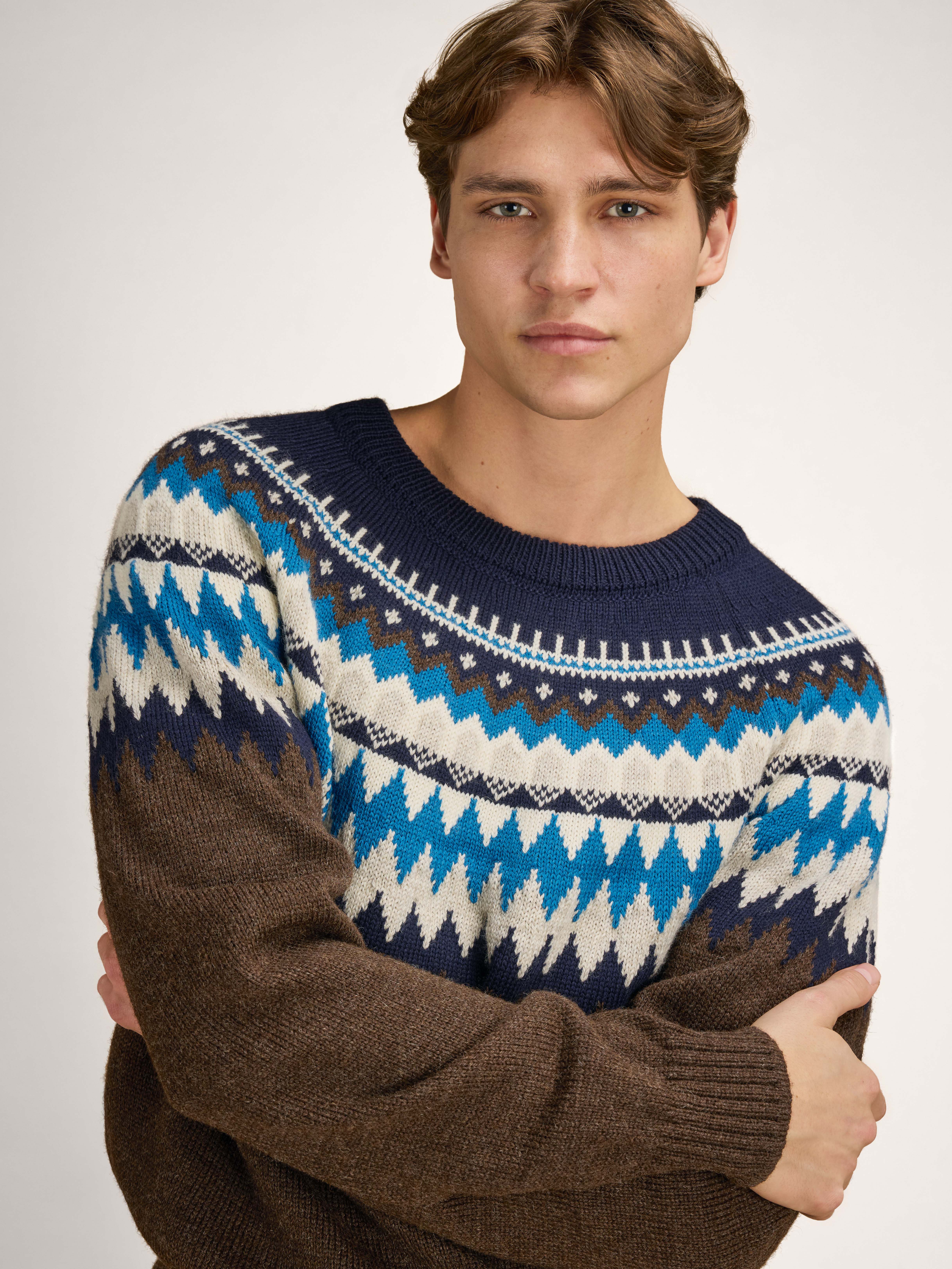 Losna Men's Sweater Coffee Navy