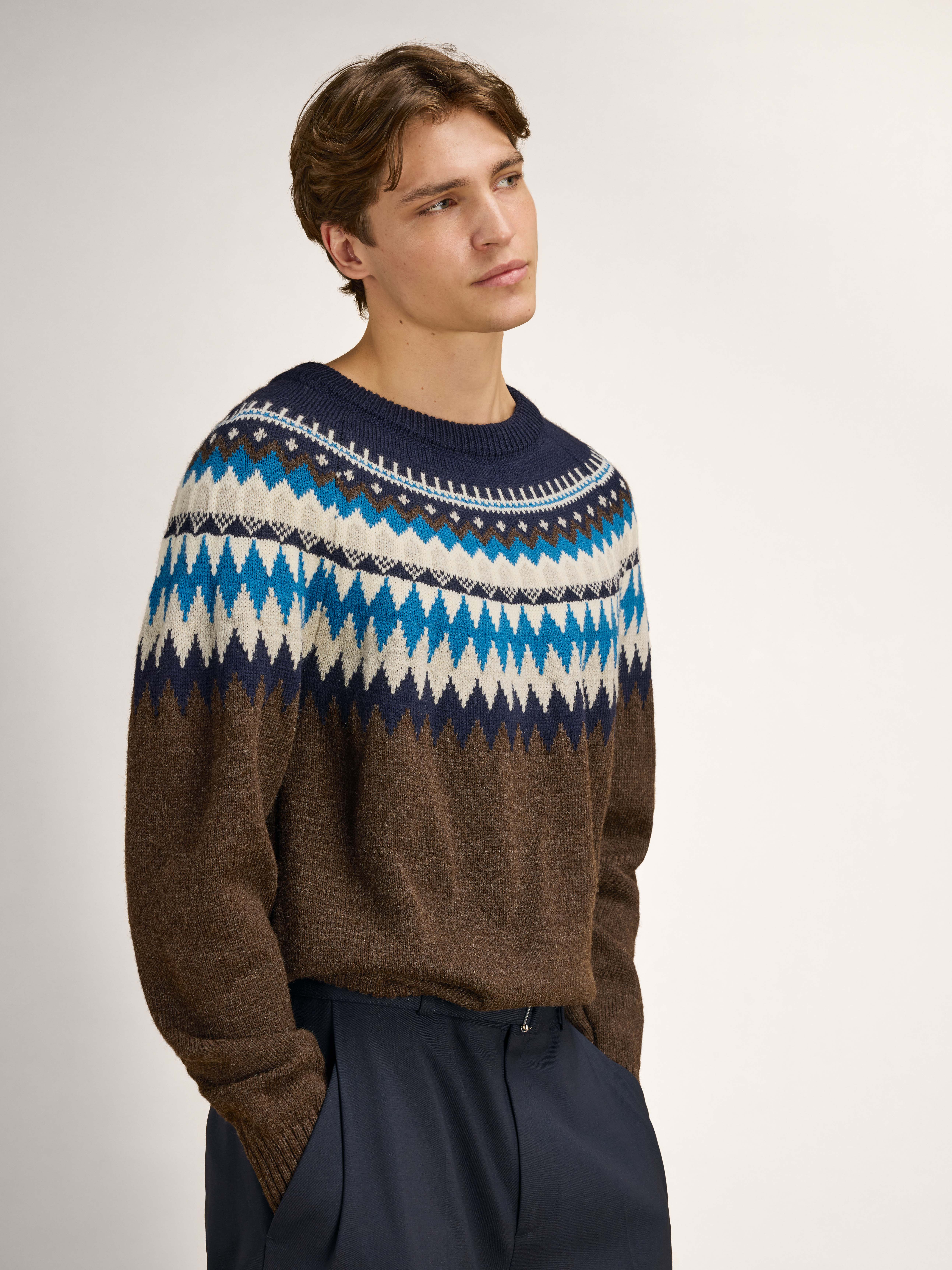 Losna Men's Sweater Coffee Navy