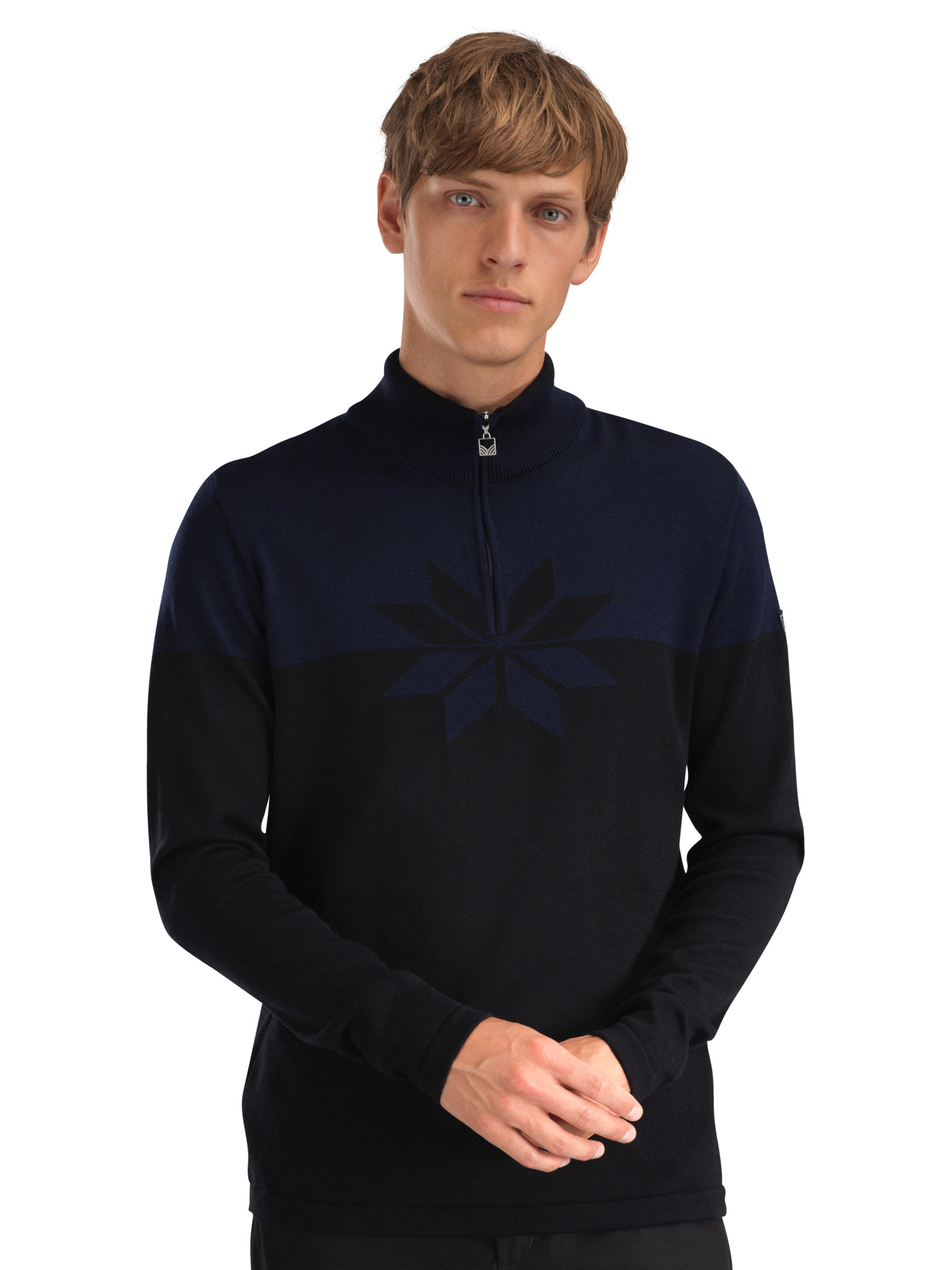 Breidablikk Men's Sweater - Merino Wool Black Navy