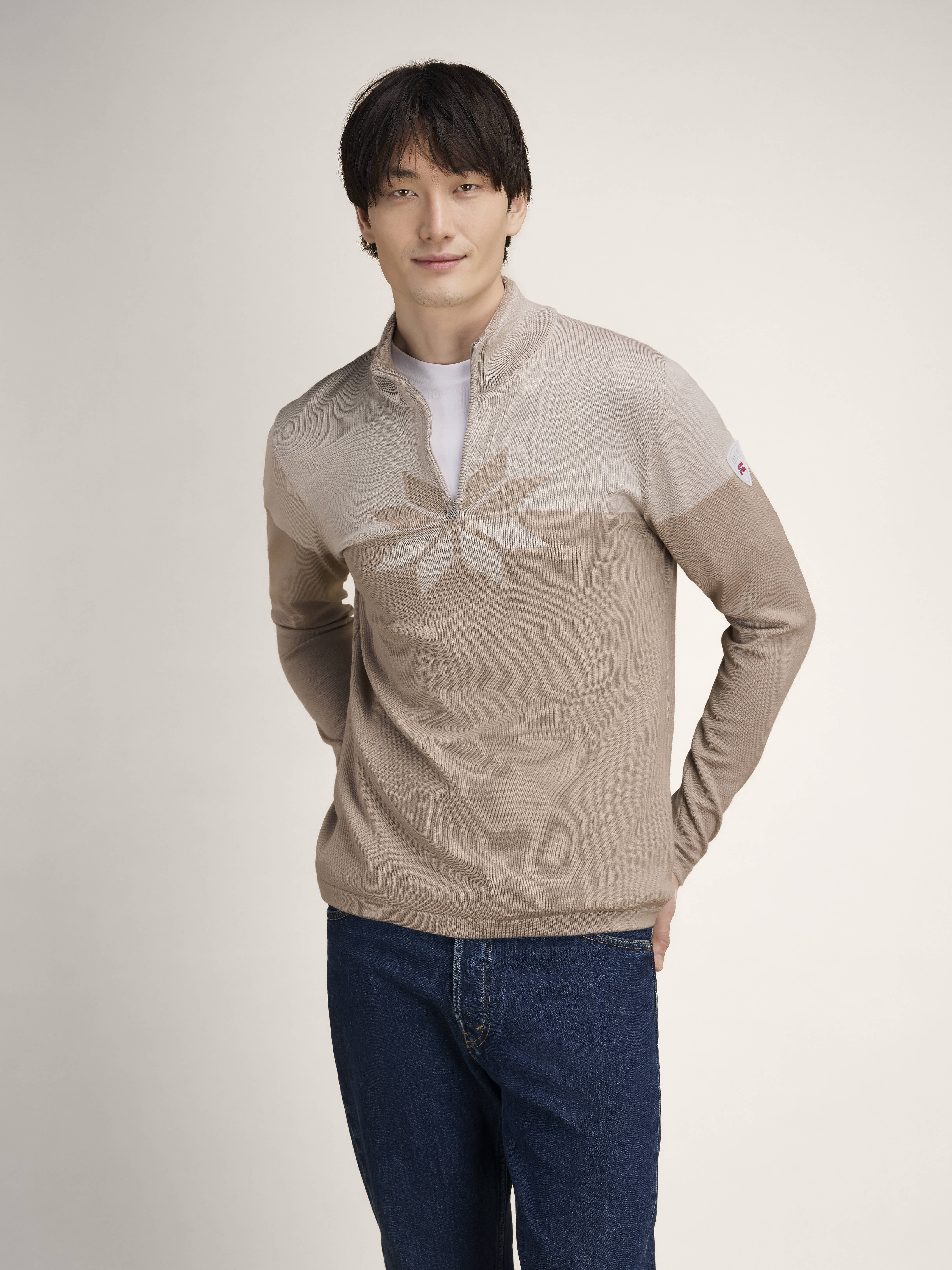 Breidablikk Men's Sweater - Merino Wool Beige